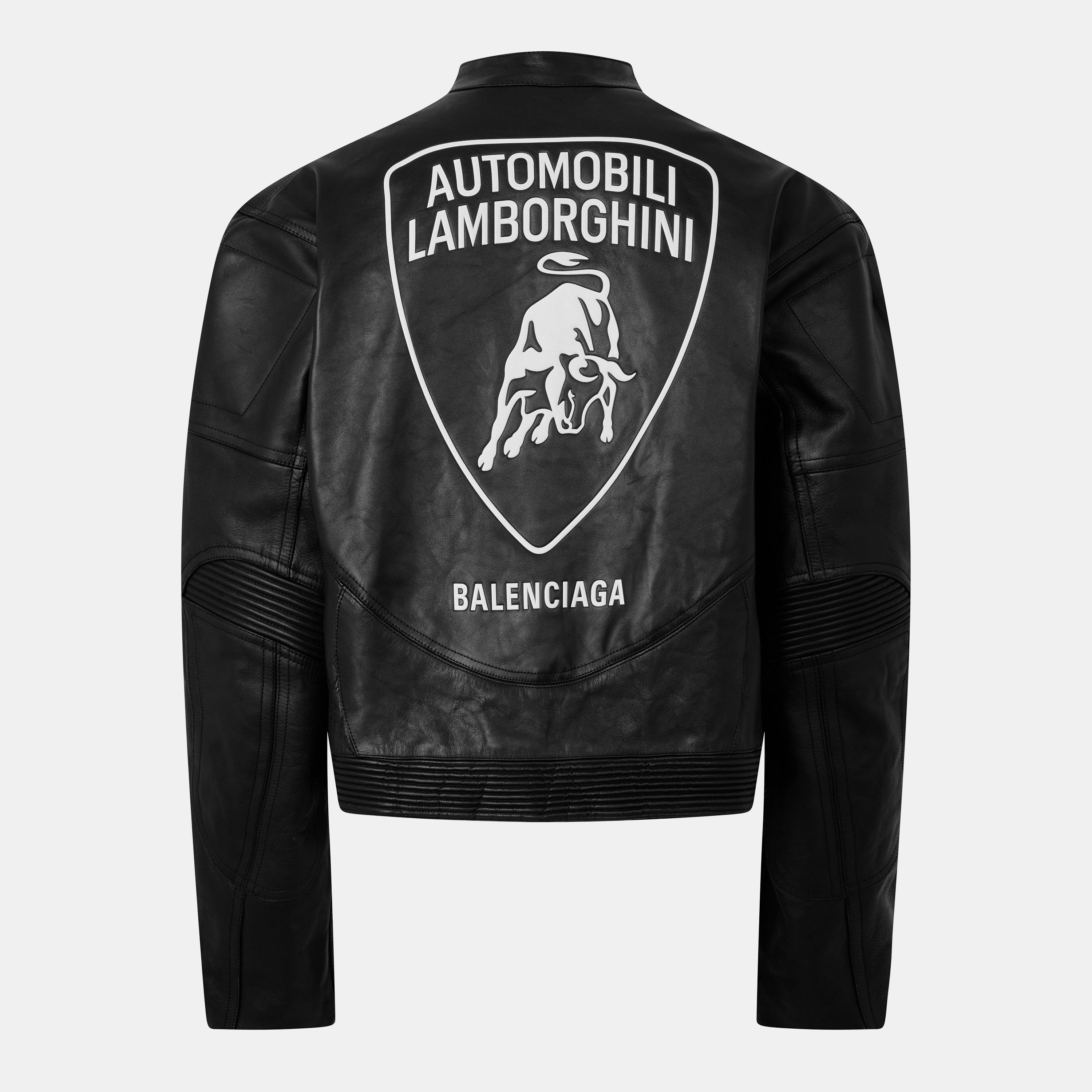 Balenciaga Men's Bal Lam Leather Biker Jacket | Flannels