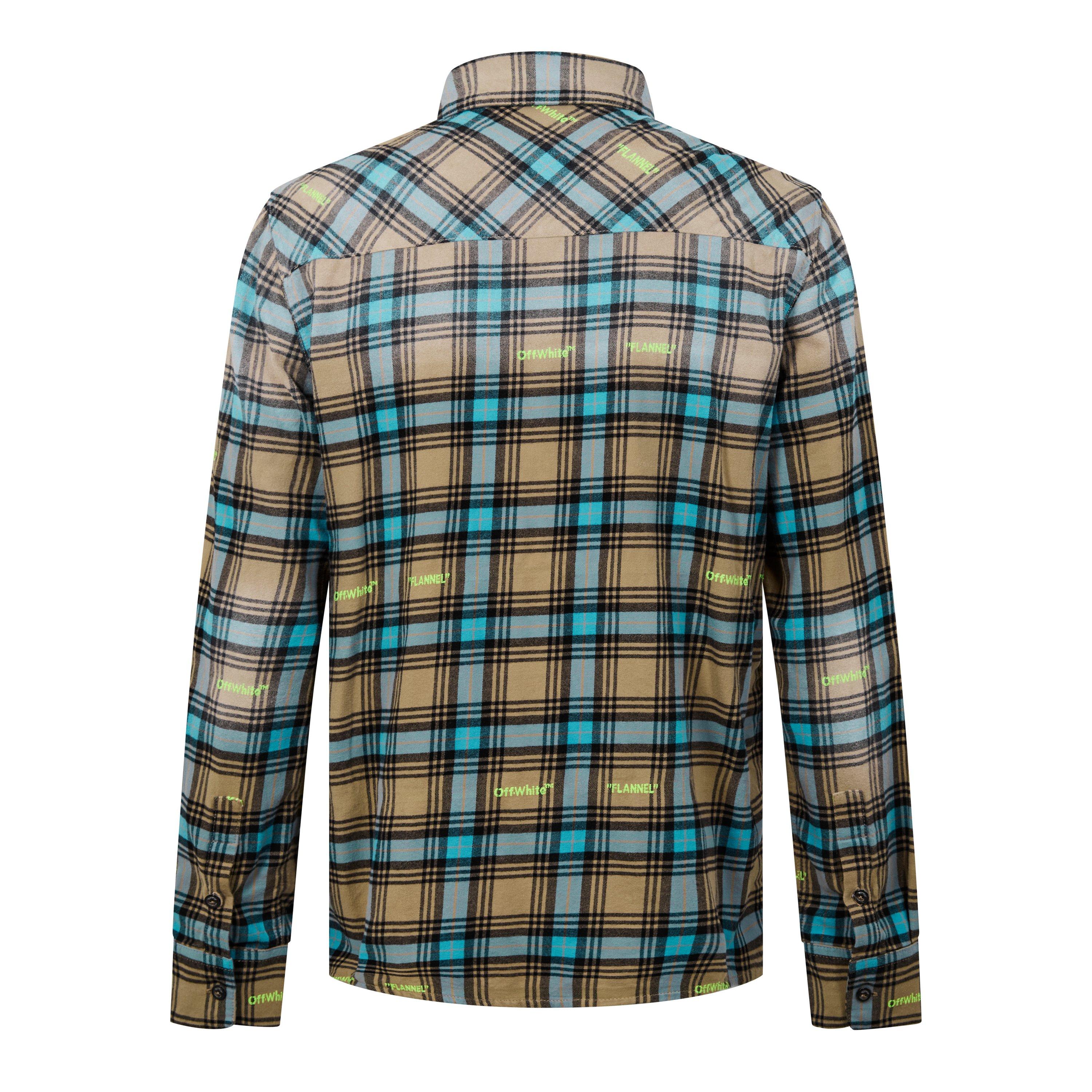 Camel - Off White - Men's Helvet Check Pattern Relaxed Fit Overshirt - 2
