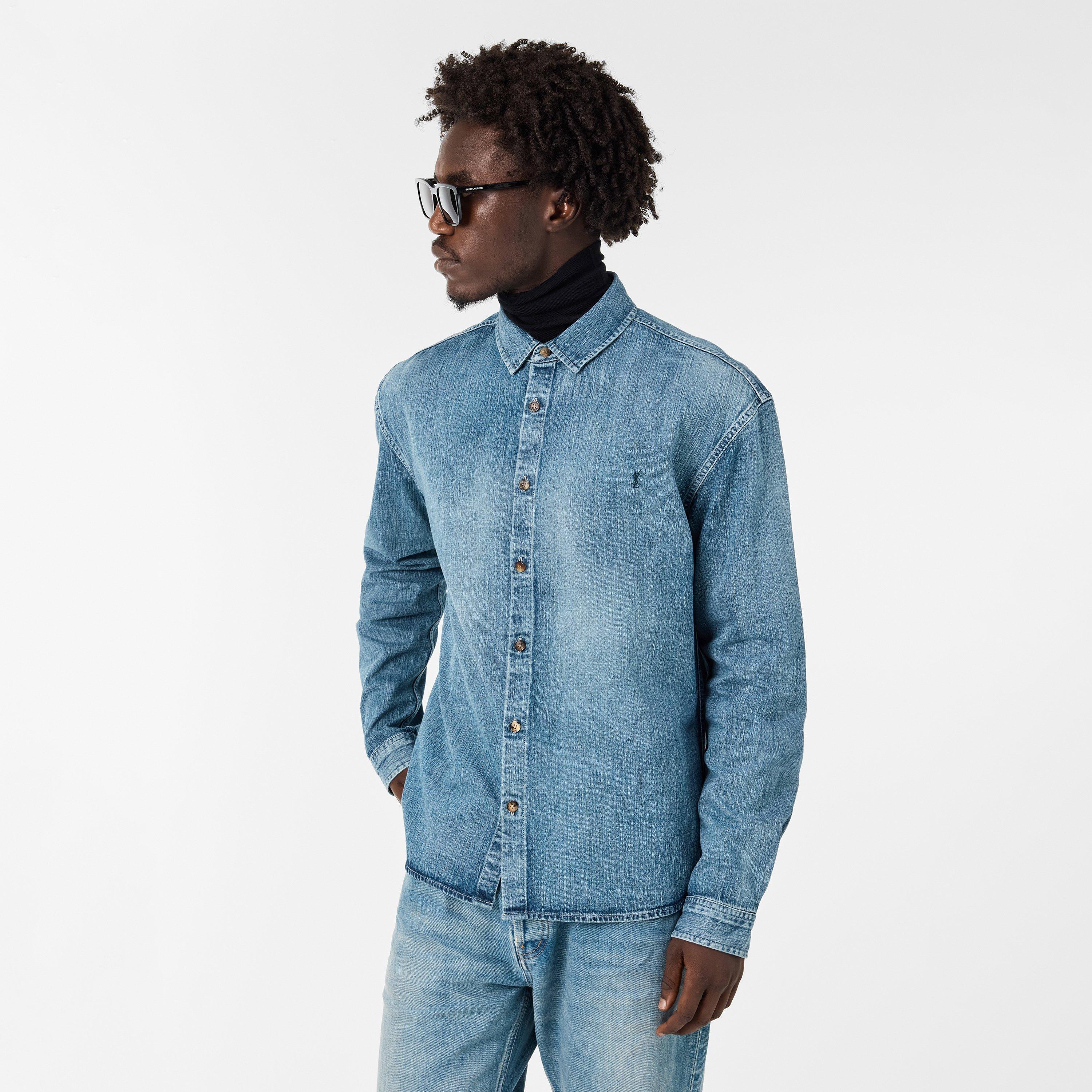 Blue - Saint Laurent - Men's Structured Overshirt - 3