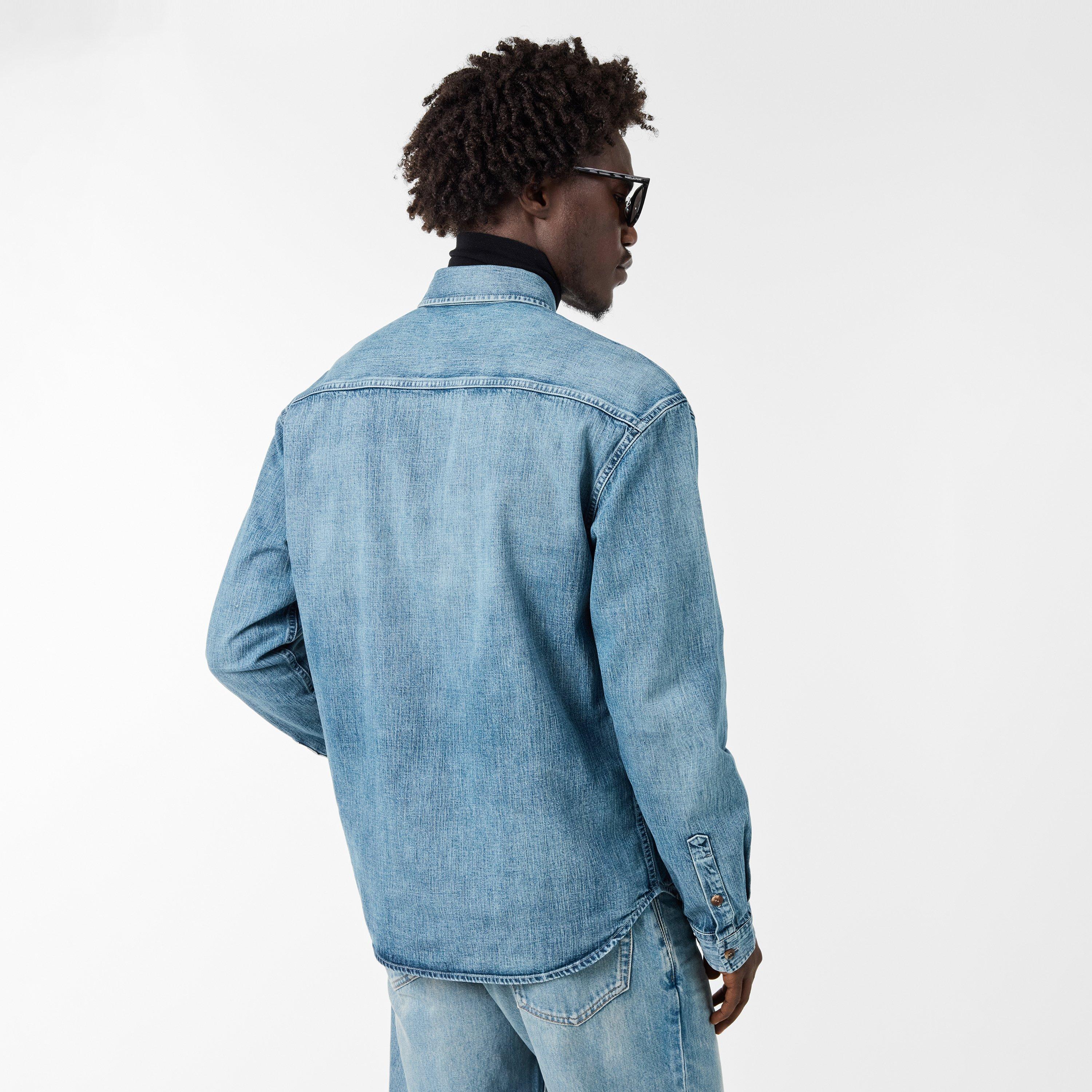 Blue - Saint Laurent - Men's Structured Overshirt - 4