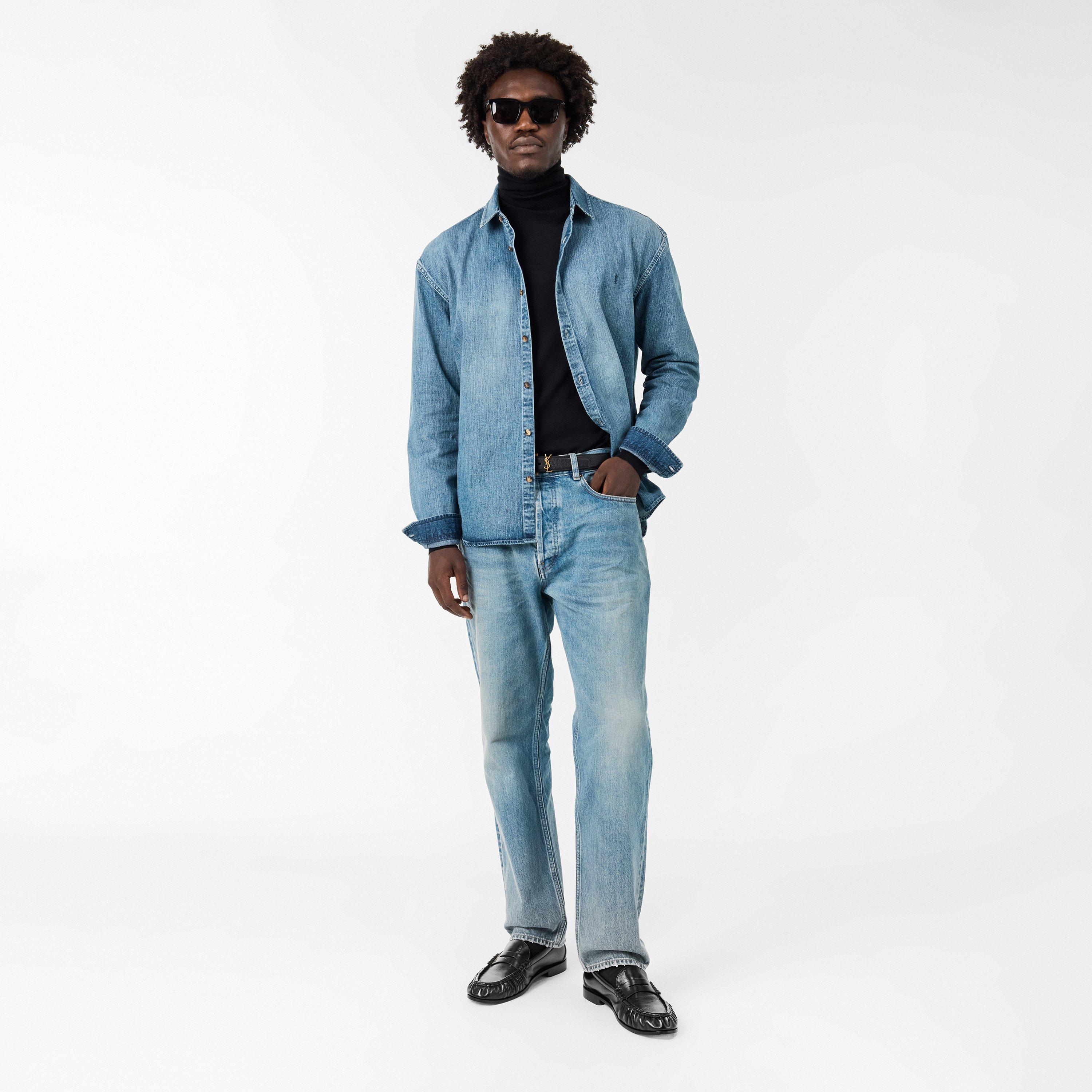 Blue - Saint Laurent - Men's Structured Overshirt - 6