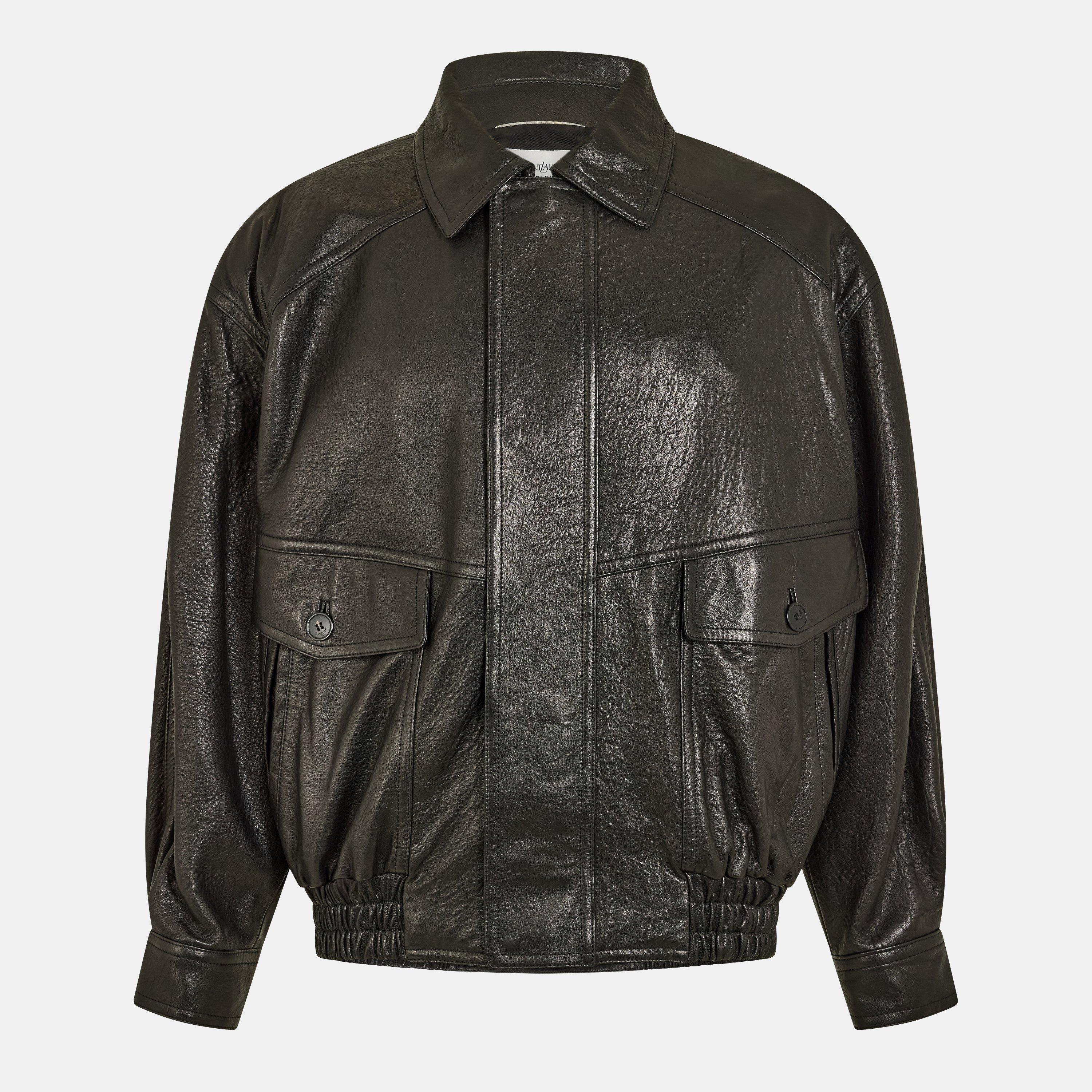 Black - Saint Laurent - Men's Leather Slim Fit Jacket - 1