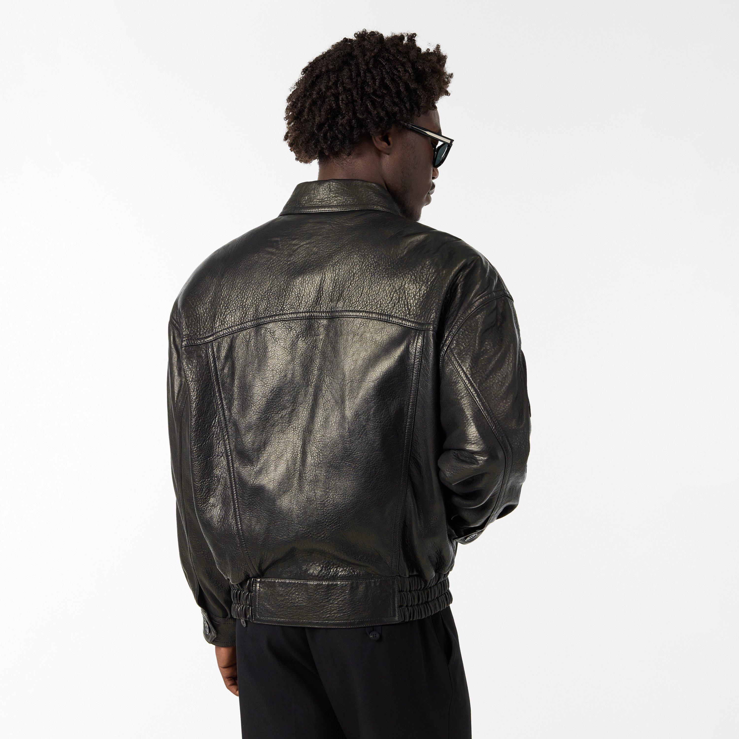 Black - Saint Laurent - Men's  Leather Slim Fit Jacket - 4