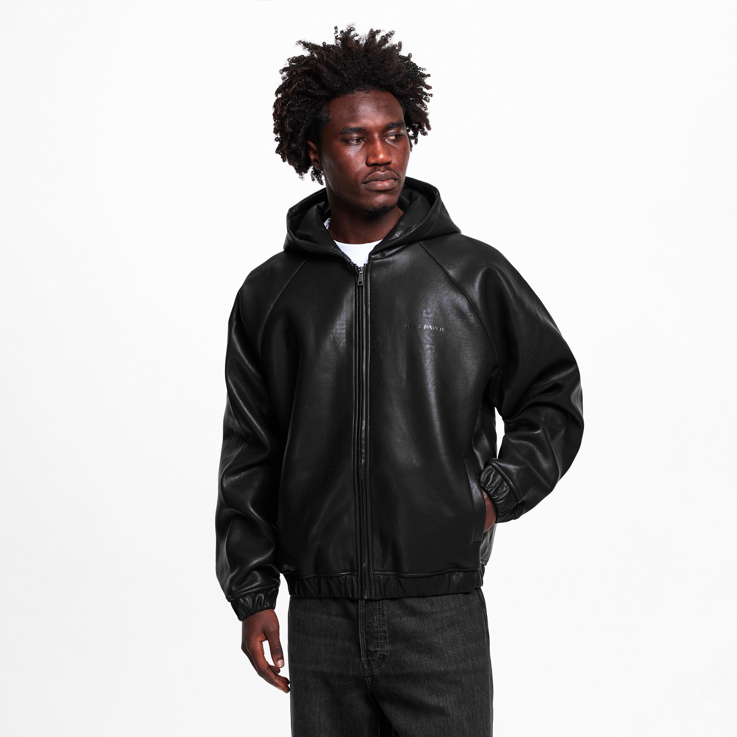 Black - Daily Paper - Men's PS Scuba Faux Leather Jacket - 3