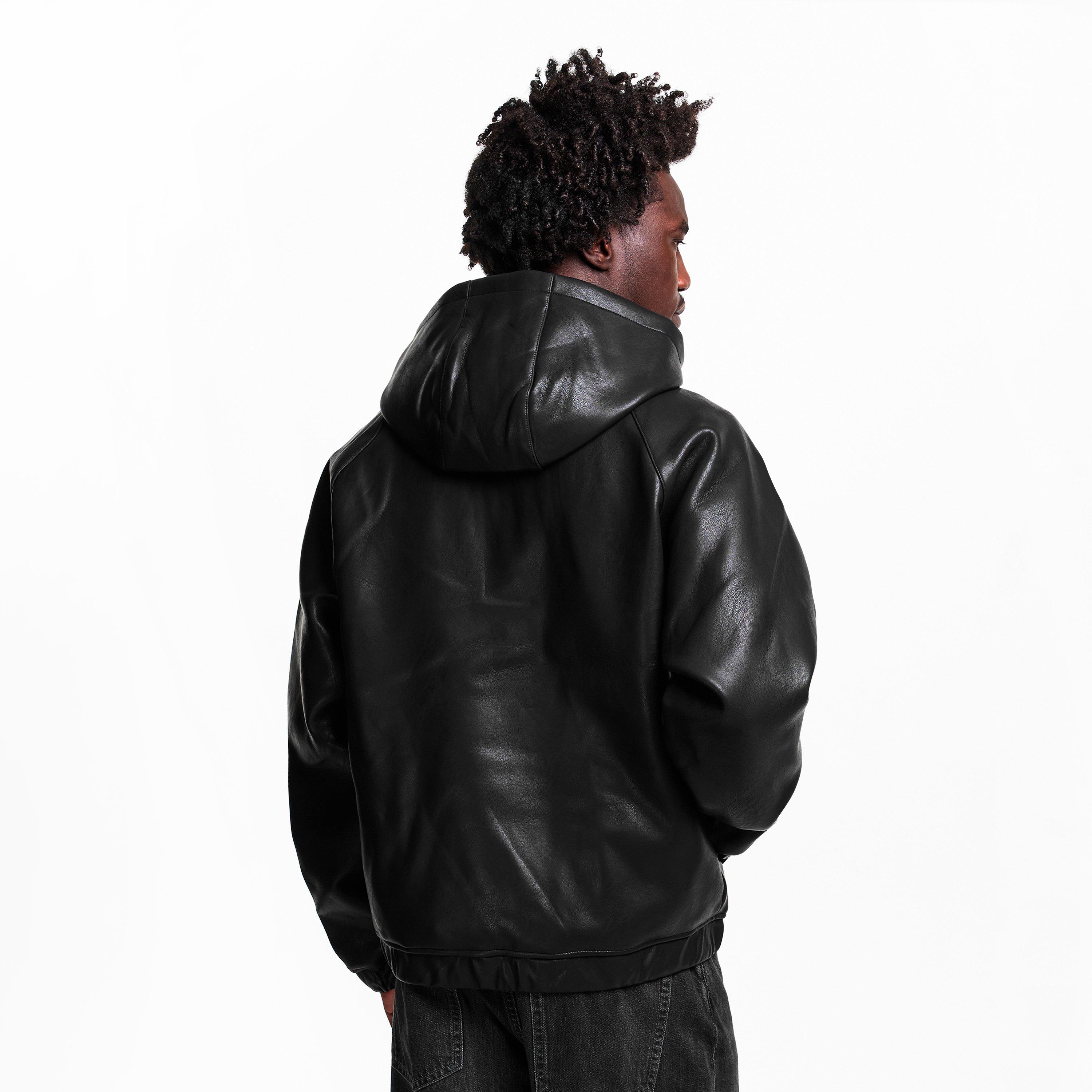Black - Daily Paper - Men's PS Scuba Faux Leather Jacket - 4