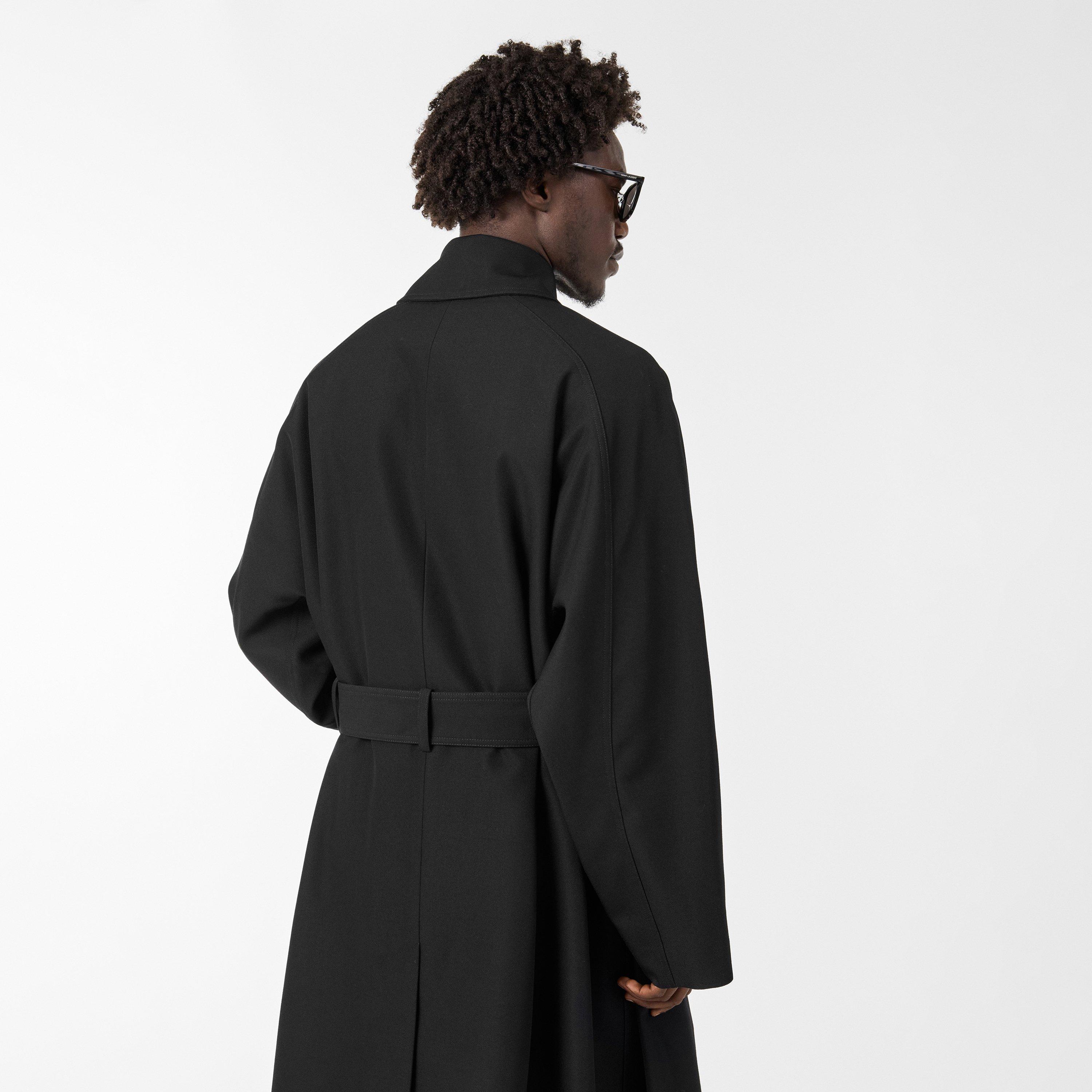 Black - Saint Laurent - Men's Structured Overcoat - 4