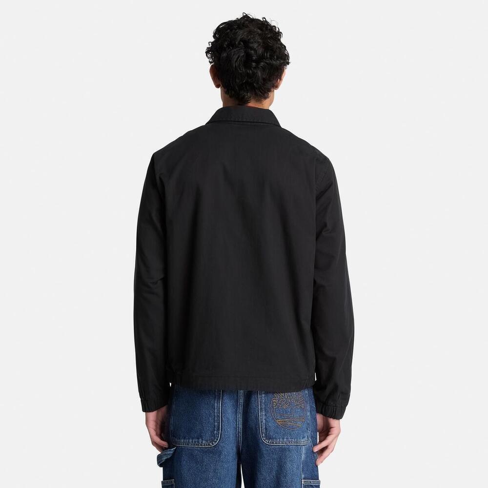 Black - Timberland - Men's Stratham Cotton Bomber Jacket - 3