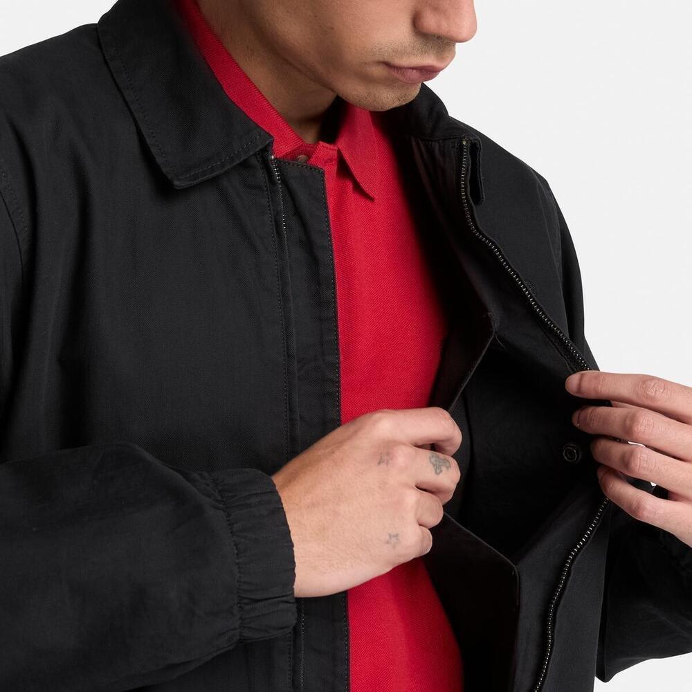 Black - Timberland - Men's Stratham Cotton Bomber Jacket - 4