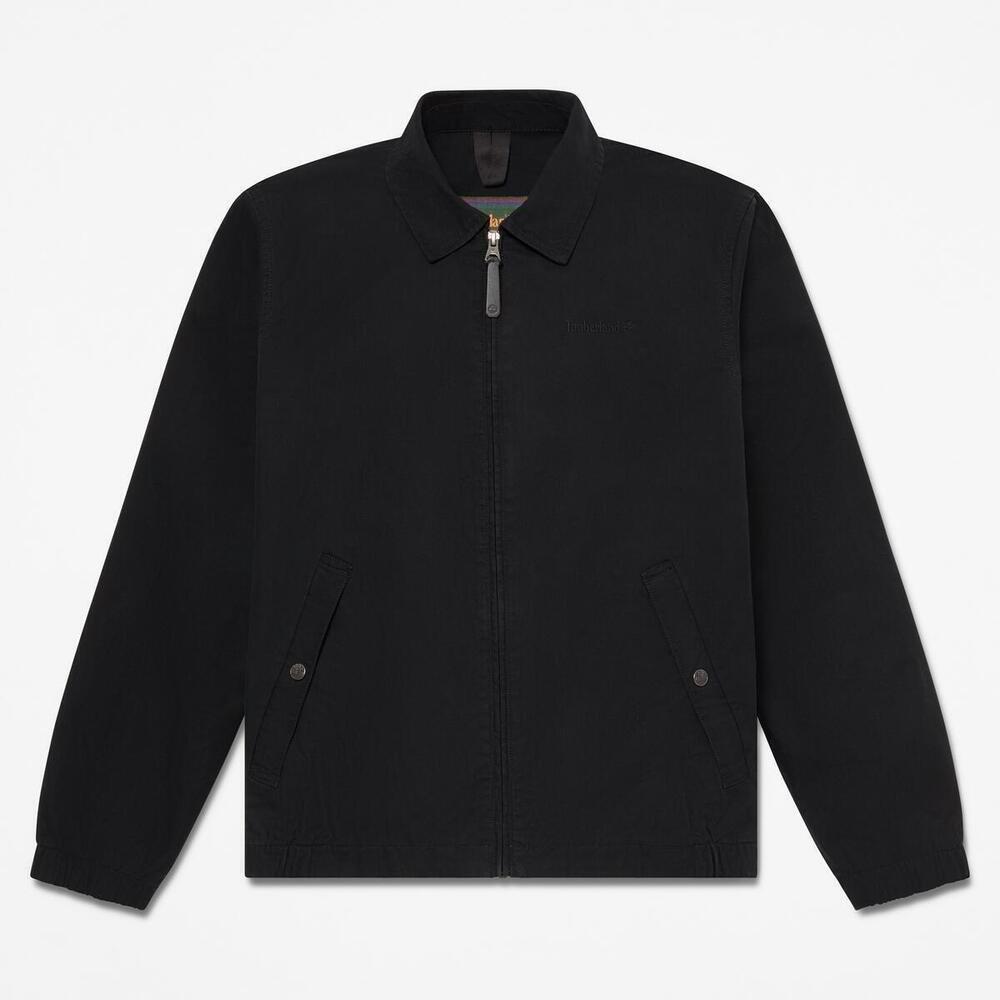 Black - Timberland - Men's Stratham Cotton Bomber Jacket - 5