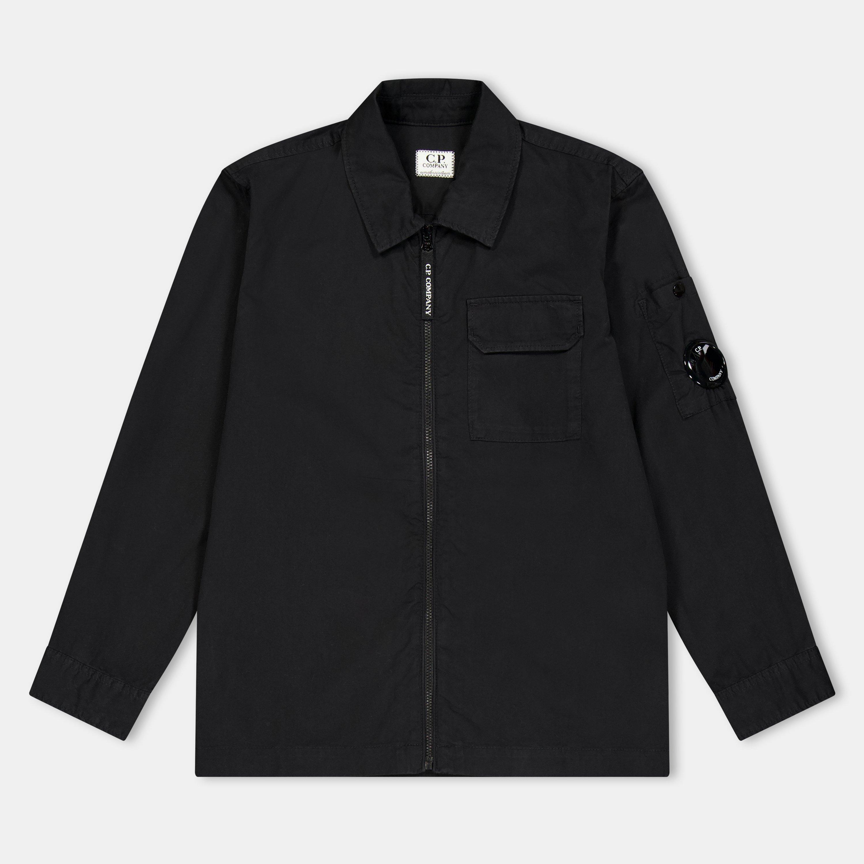 Black 60100 - CP Company - Kids' Button-Front Long Sleeve Overshirt - 1