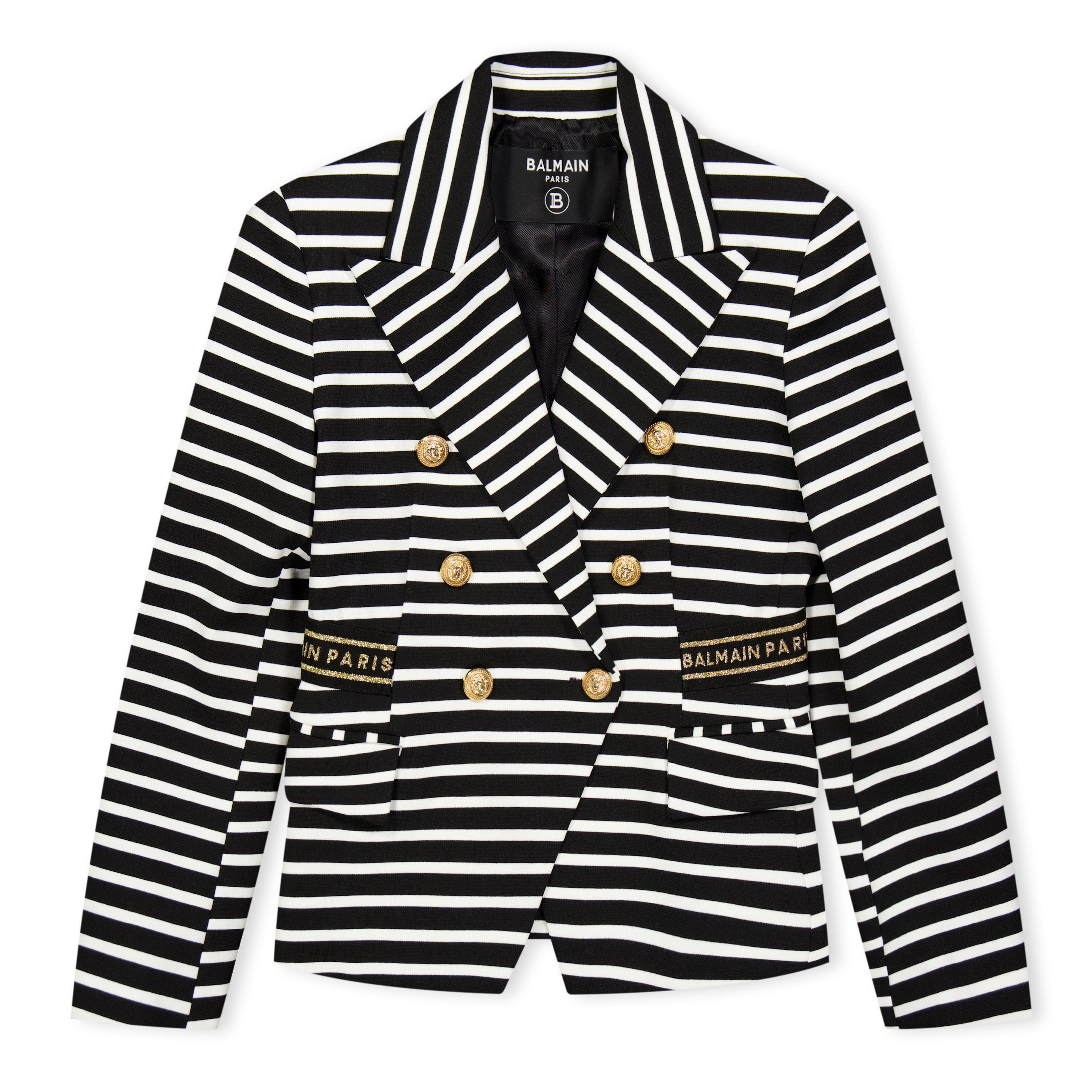 white/black - Balmain - Kids'  Structured Blazer - 1