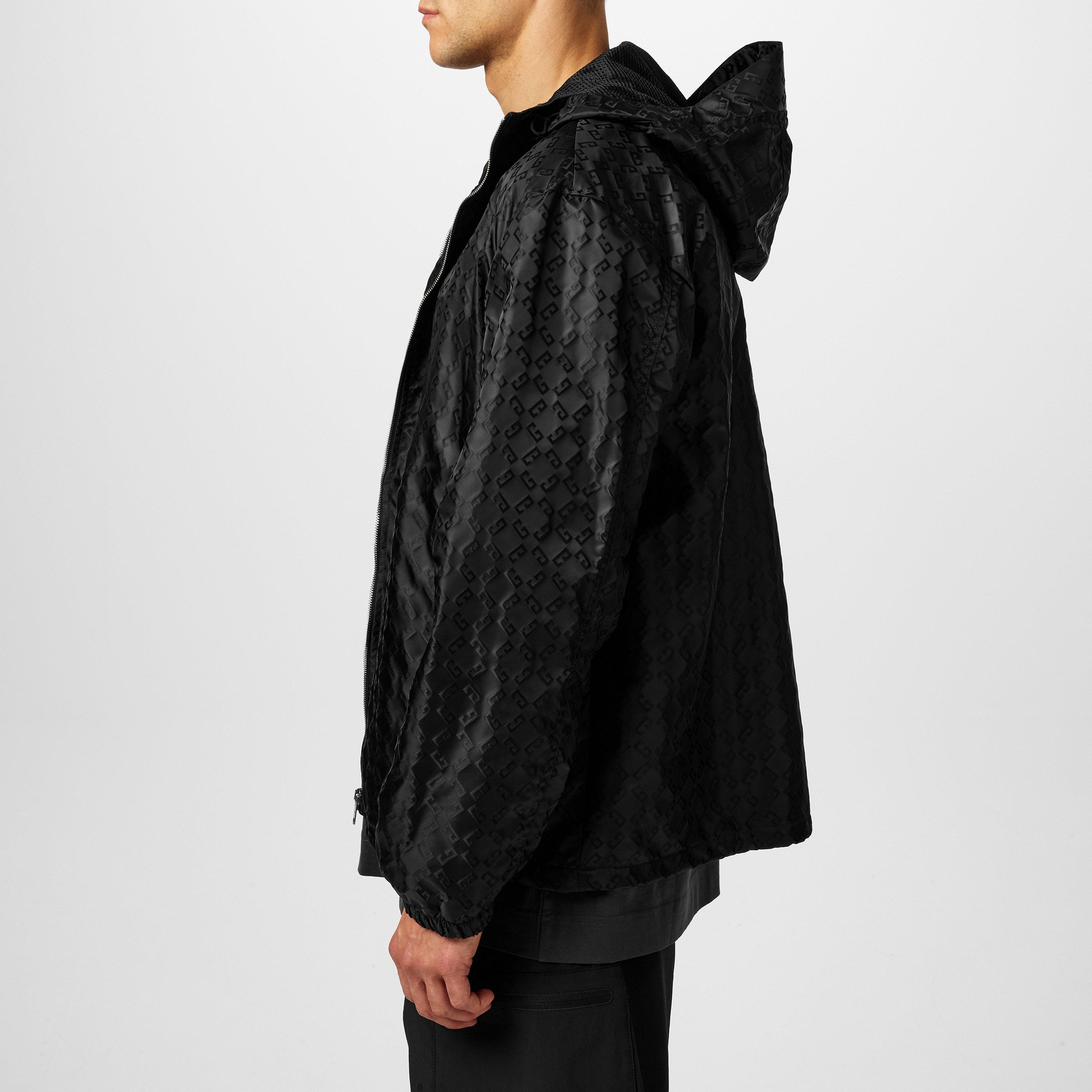 Black - GIVENCHY - Men's 4G Monogram Wind Resistant Hooded Long Sleeve Windbreaker - 2
