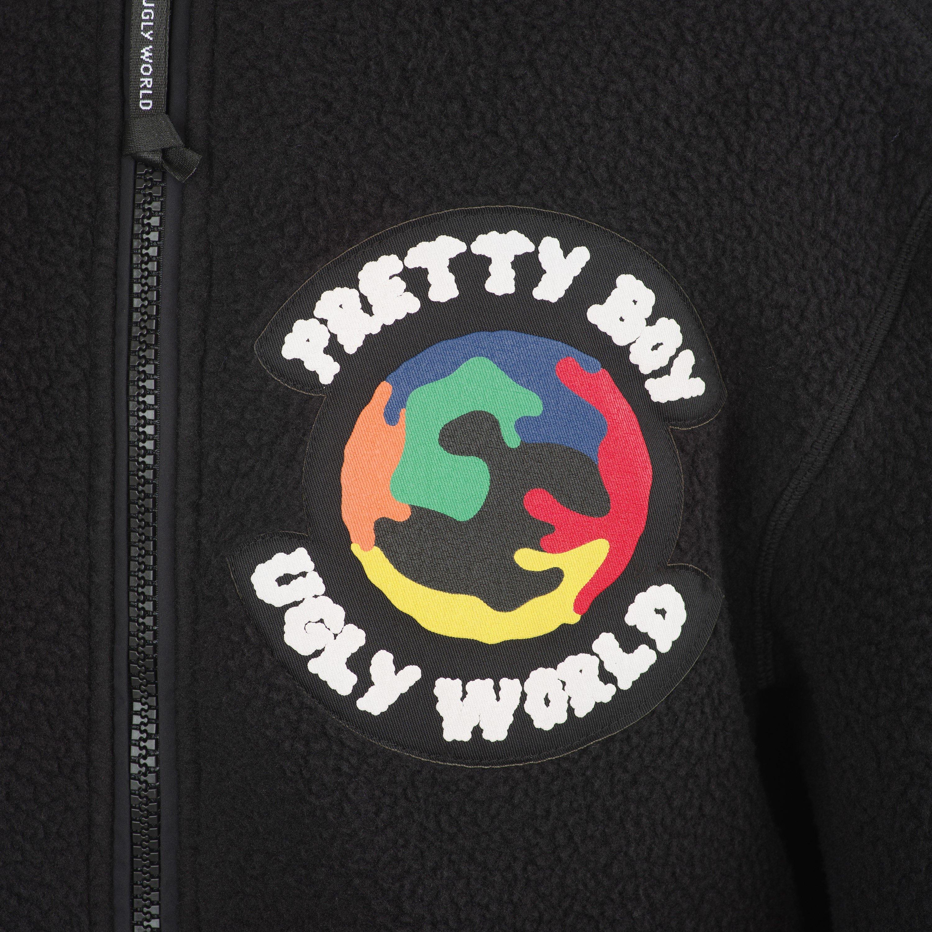 Black - Pretty Boy Ugly World - Men's  Textured Sherpa Jacket - 4