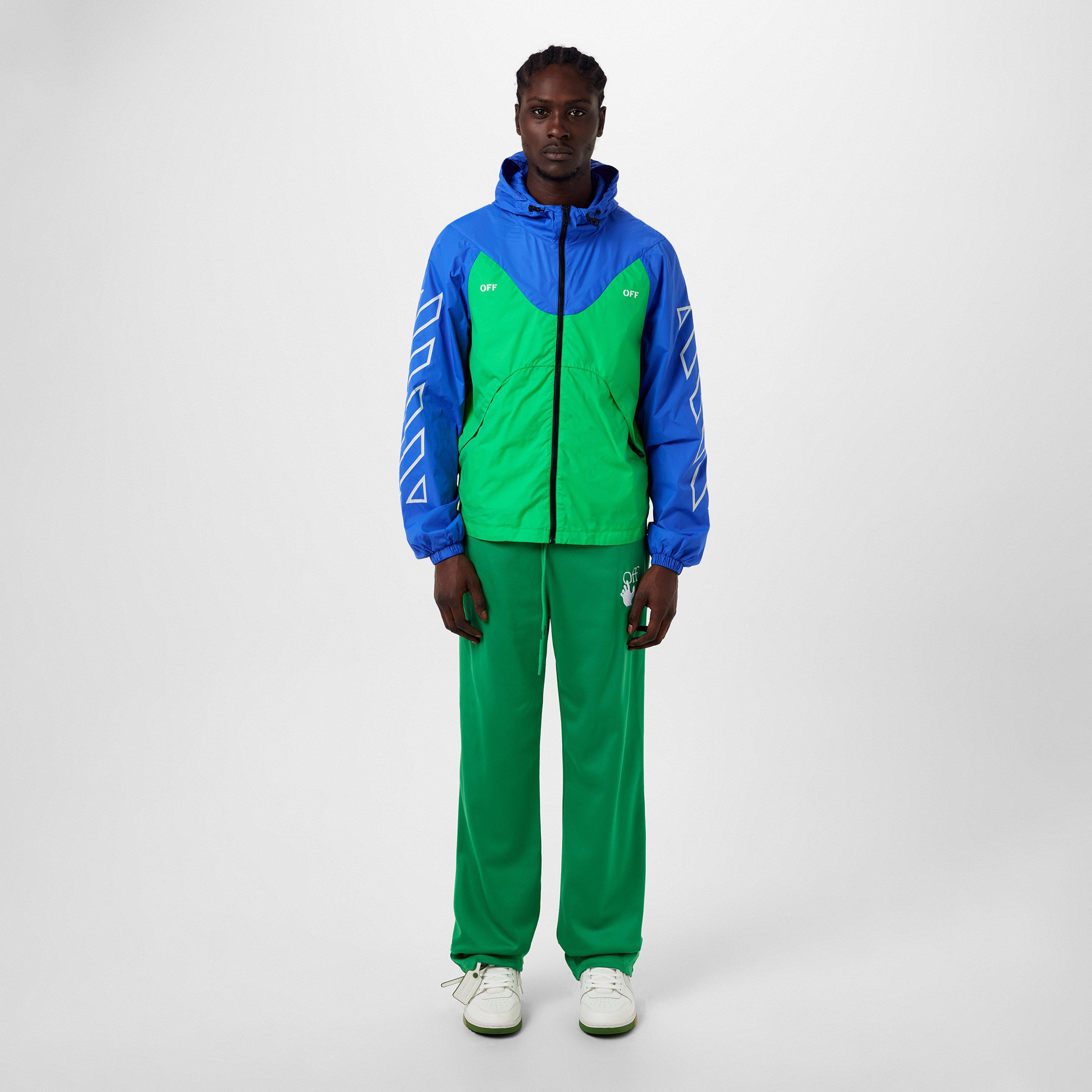 Green Whit - Off White - Men's Stamp Water-resistant Running Jacket - 4