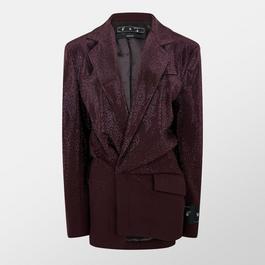Off White Women's Short Blazer Dress with Contrasting Logo Patch