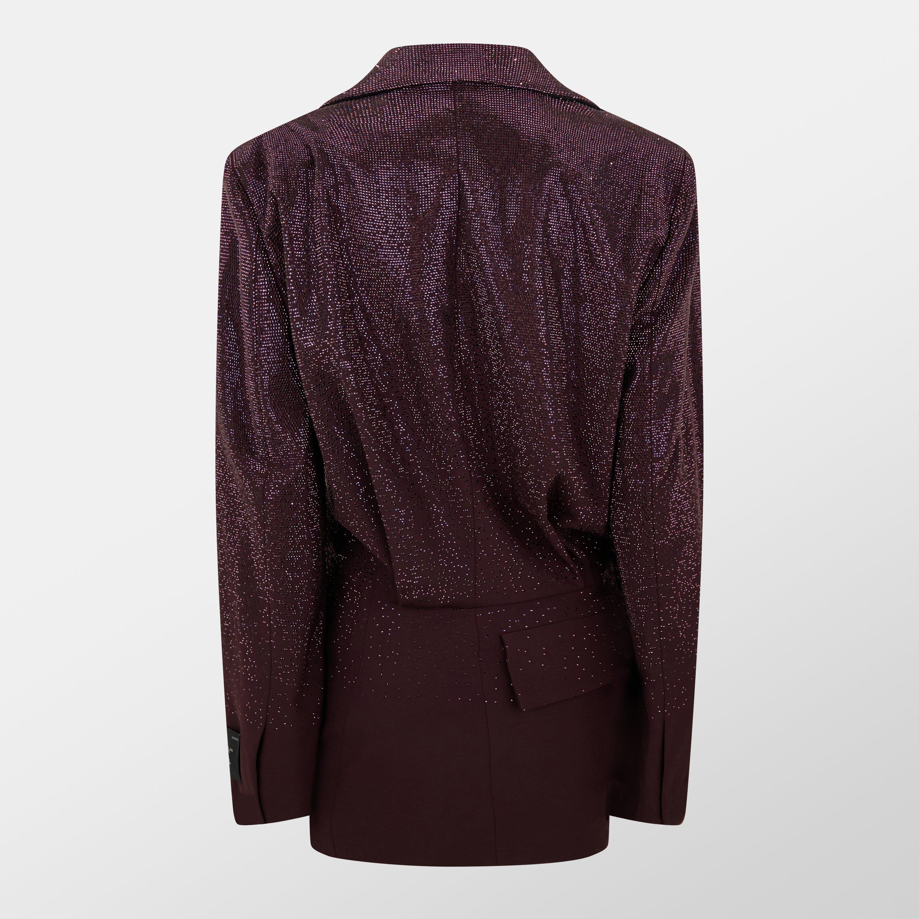 Castanho - Off White - Women's Short Wool Long Sleeve Blazer Dress - 2