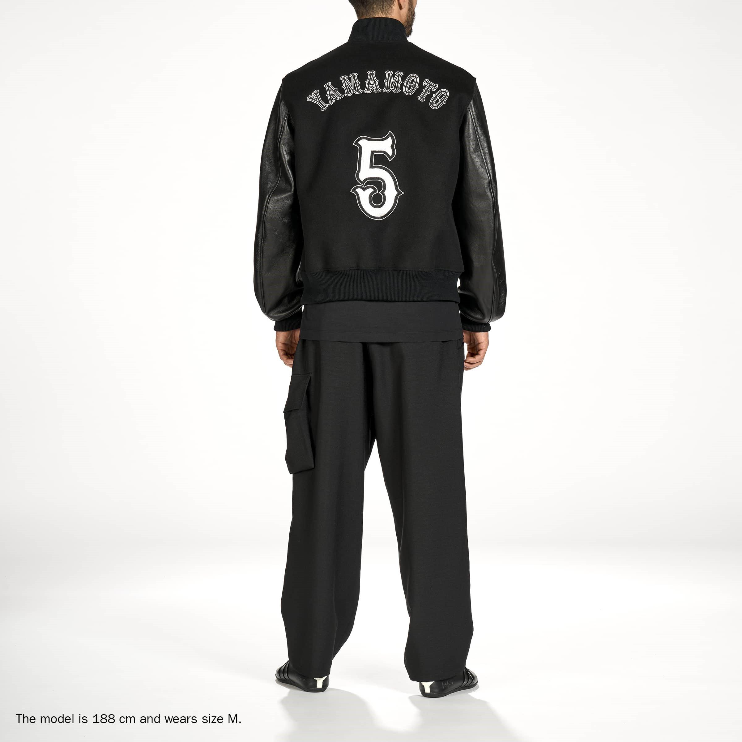 Black - Y3 - Mens Leather Collegiate Jacket - 4