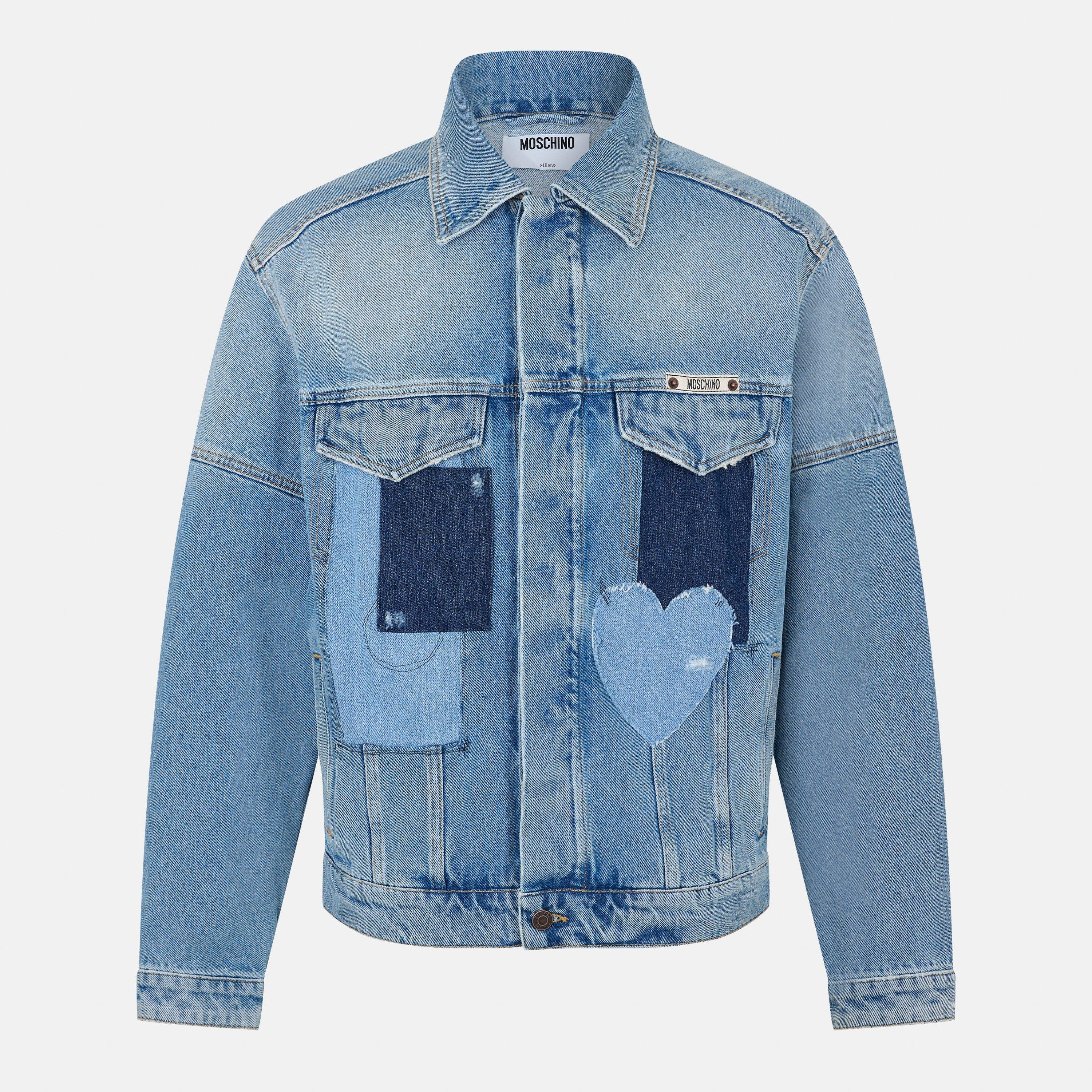 Blue - Moschino - Men's Denim Structured Fit Jacket - 1