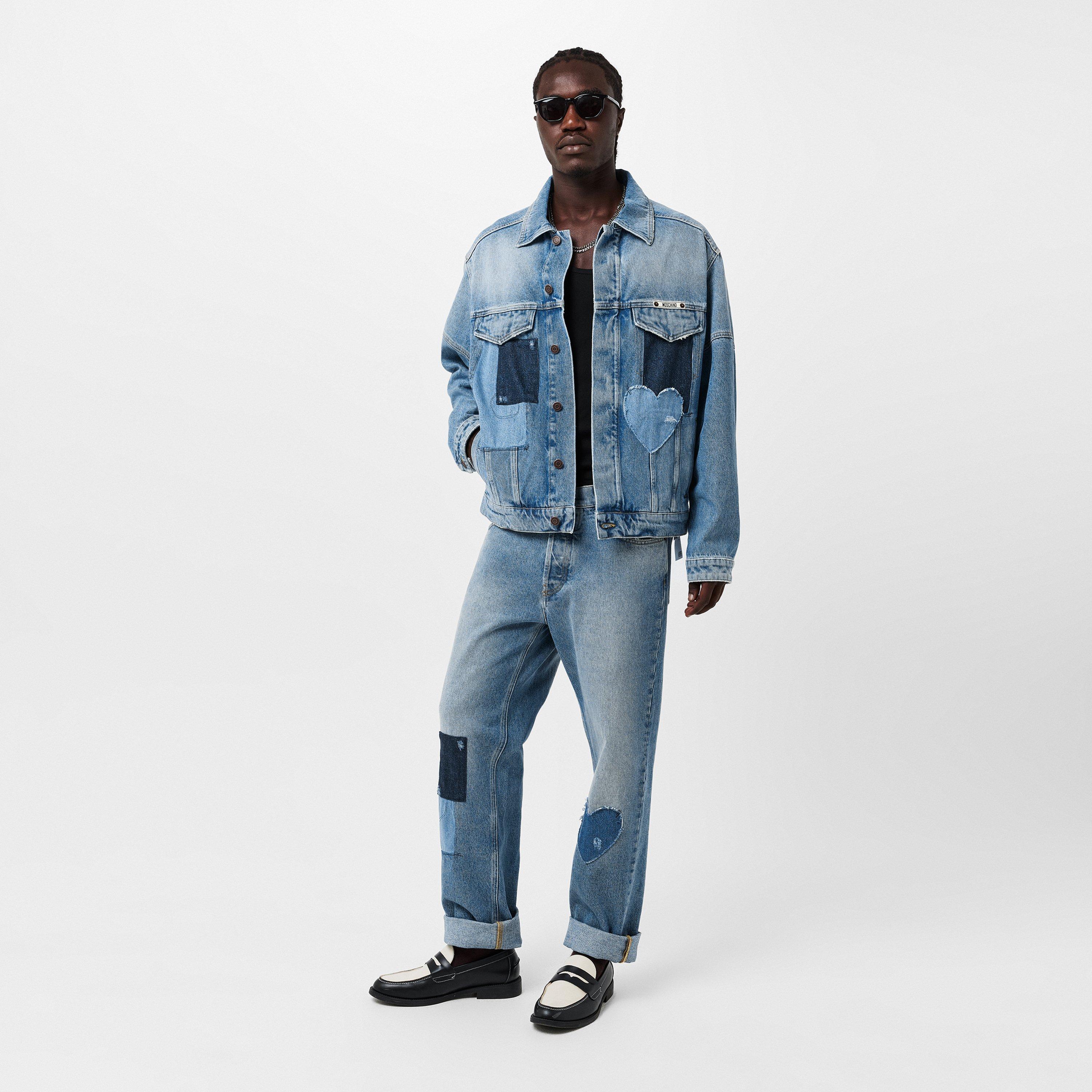 Blue - Moschino - Men's  Structured Denim Jacket - 6