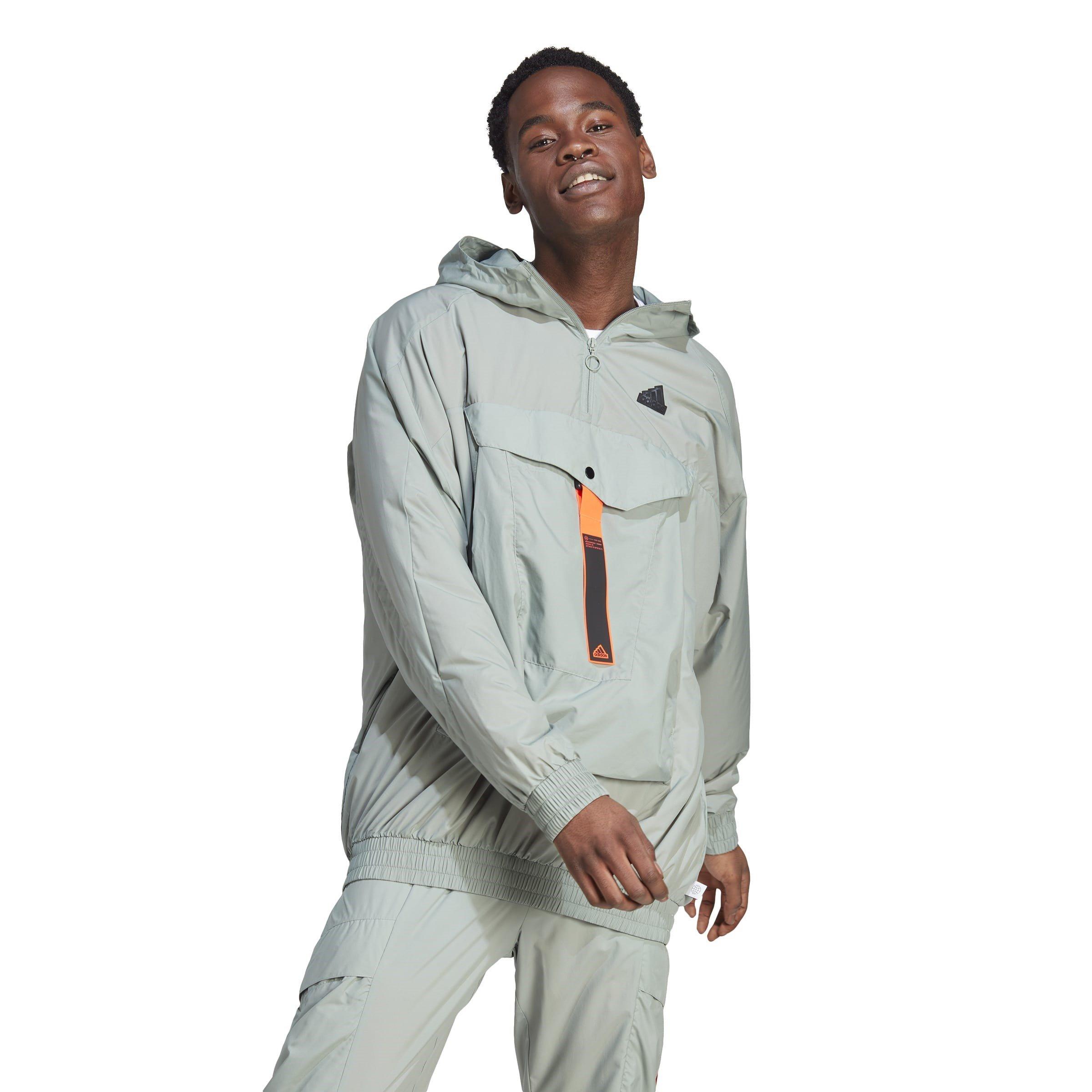 Silbergrün - adidas - Men's City Escape Premium Water Resistant Hooded Oversized Fit Windbreaker - 2