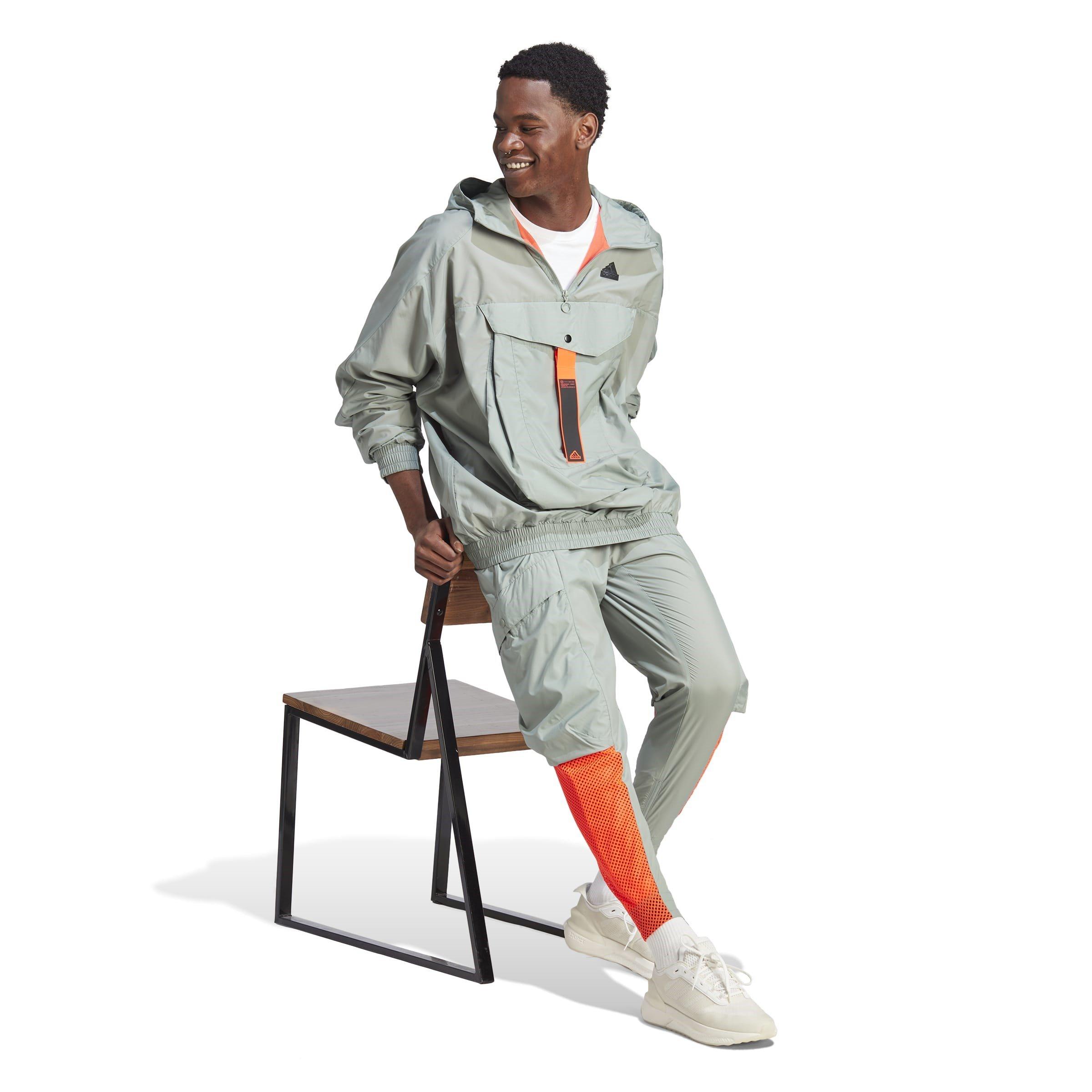 Silbergrün - adidas - Men's City Escape Premium Water Resistant Hooded Oversized Fit Windbreaker - 4