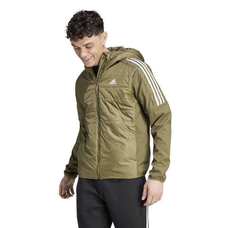 Concentrez-vous sur Olive - adidas - Essentials Insulated Hooded Hybrid Jacket Mens - 2