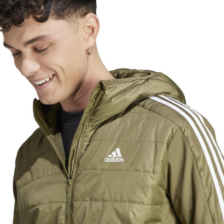 Concentrez-vous sur Olive - adidas - Essentials Insulated Hooded Hybrid Jacket Mens - 5