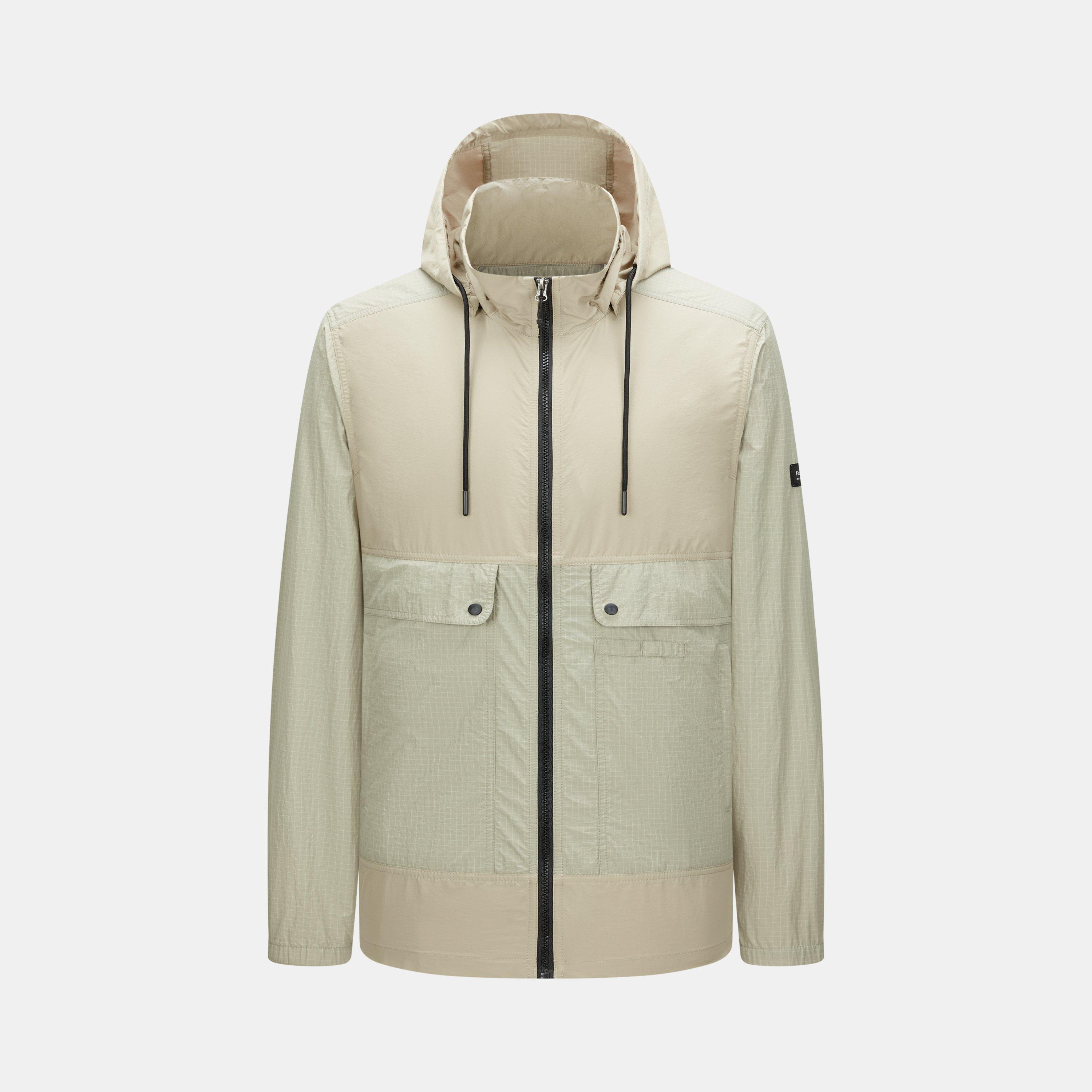 Khaki - Firetrap - Men's Lightweight Wind Resistant Rain Anorak - 1