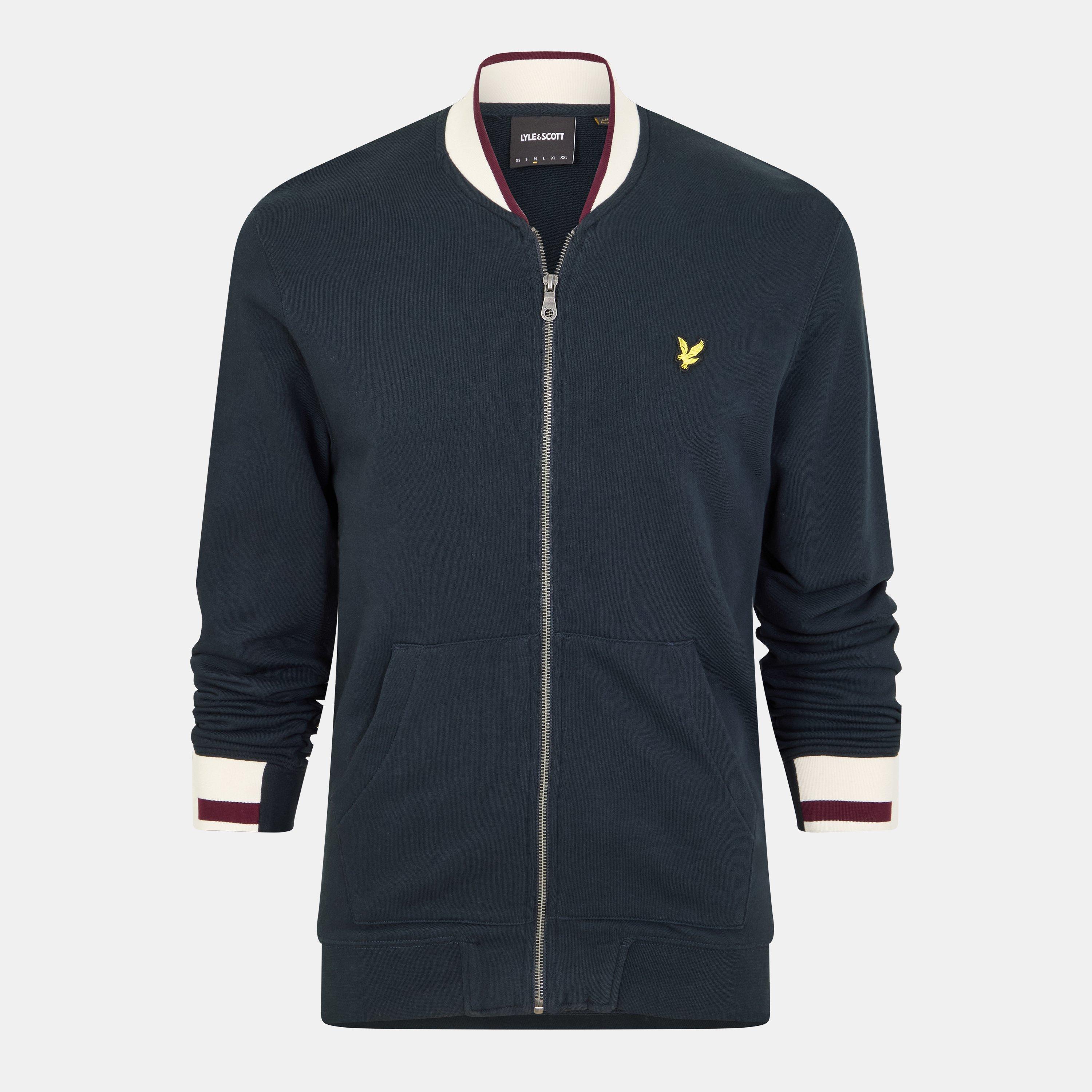 Lyle And Scott Men's Jersey Bomber Jacket - Dark Navy - S