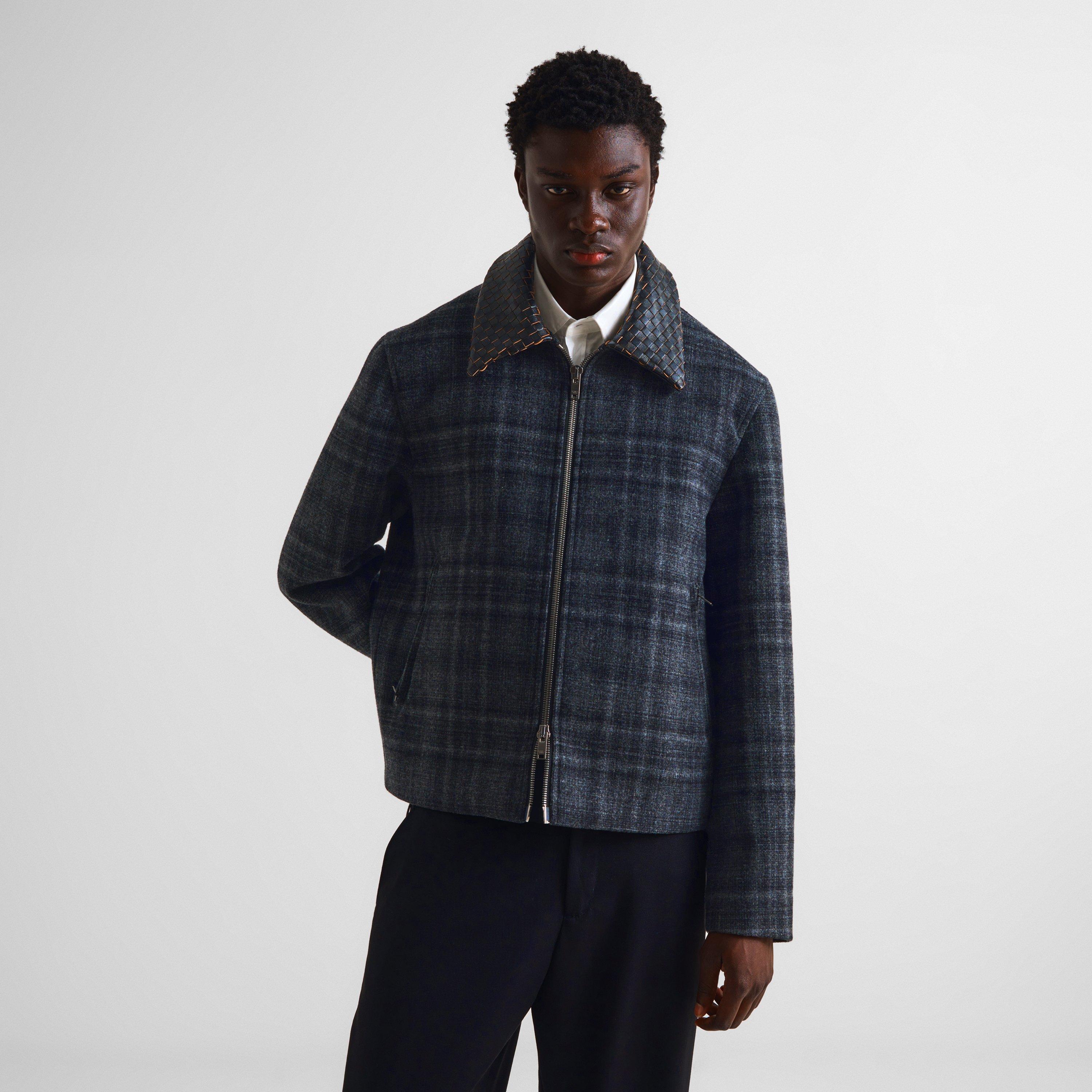 Multi - Bottega Veneta - Men's Check Intrec Wool Bomber Jacket - 3