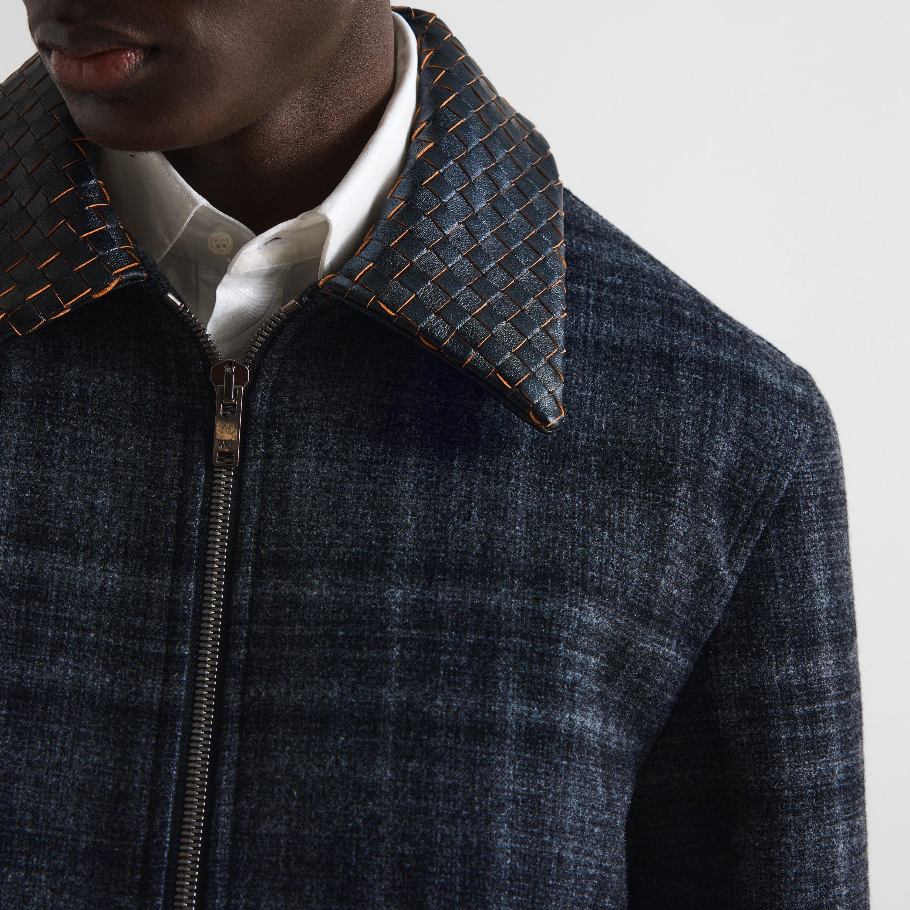 Multi - Bottega Veneta - Men's Check Intrec Wool Bomber Jacket - 5