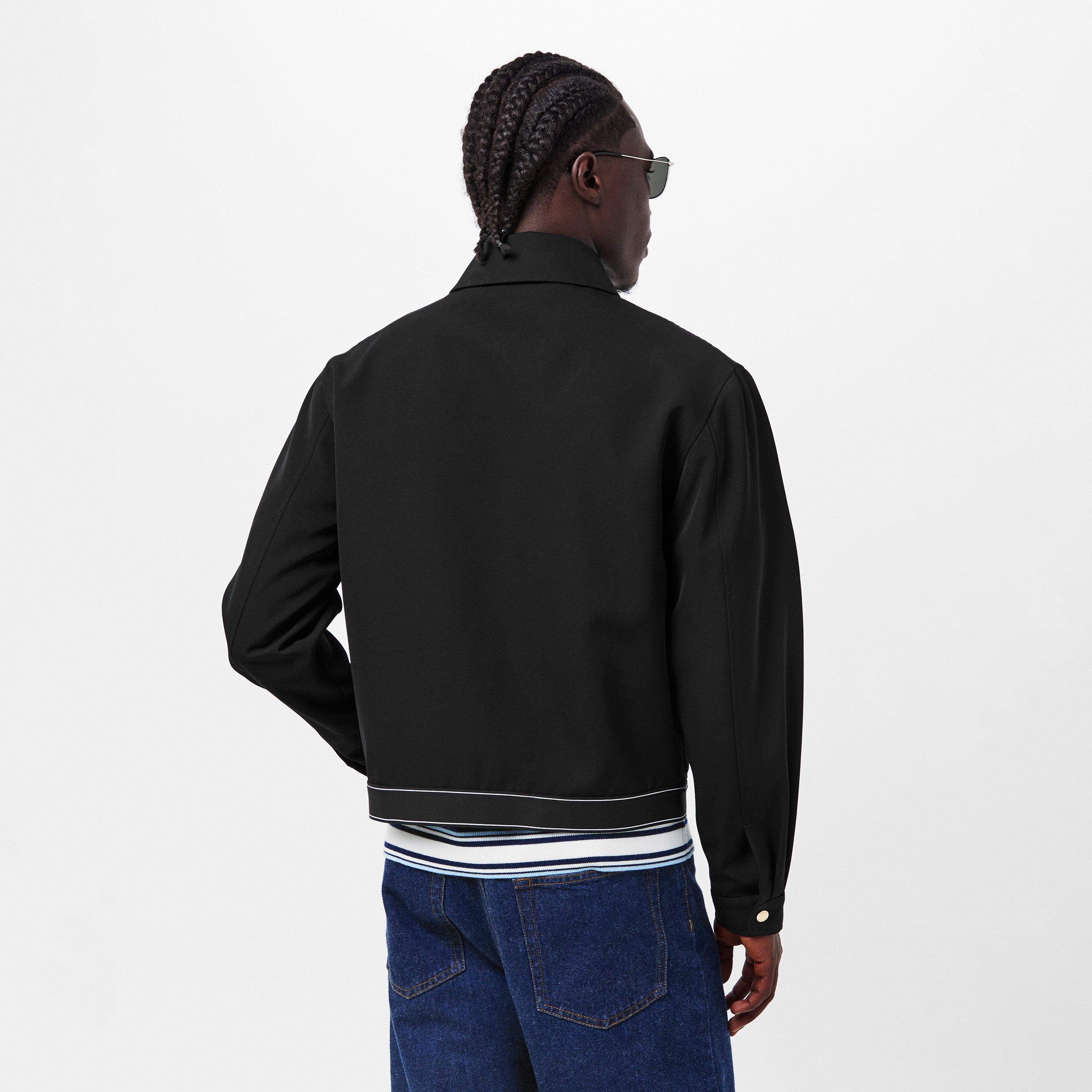 Black - Casablanca - Men's Sports Tailoring Virgin Wool Long Sleeve Harrington Jacket - 4