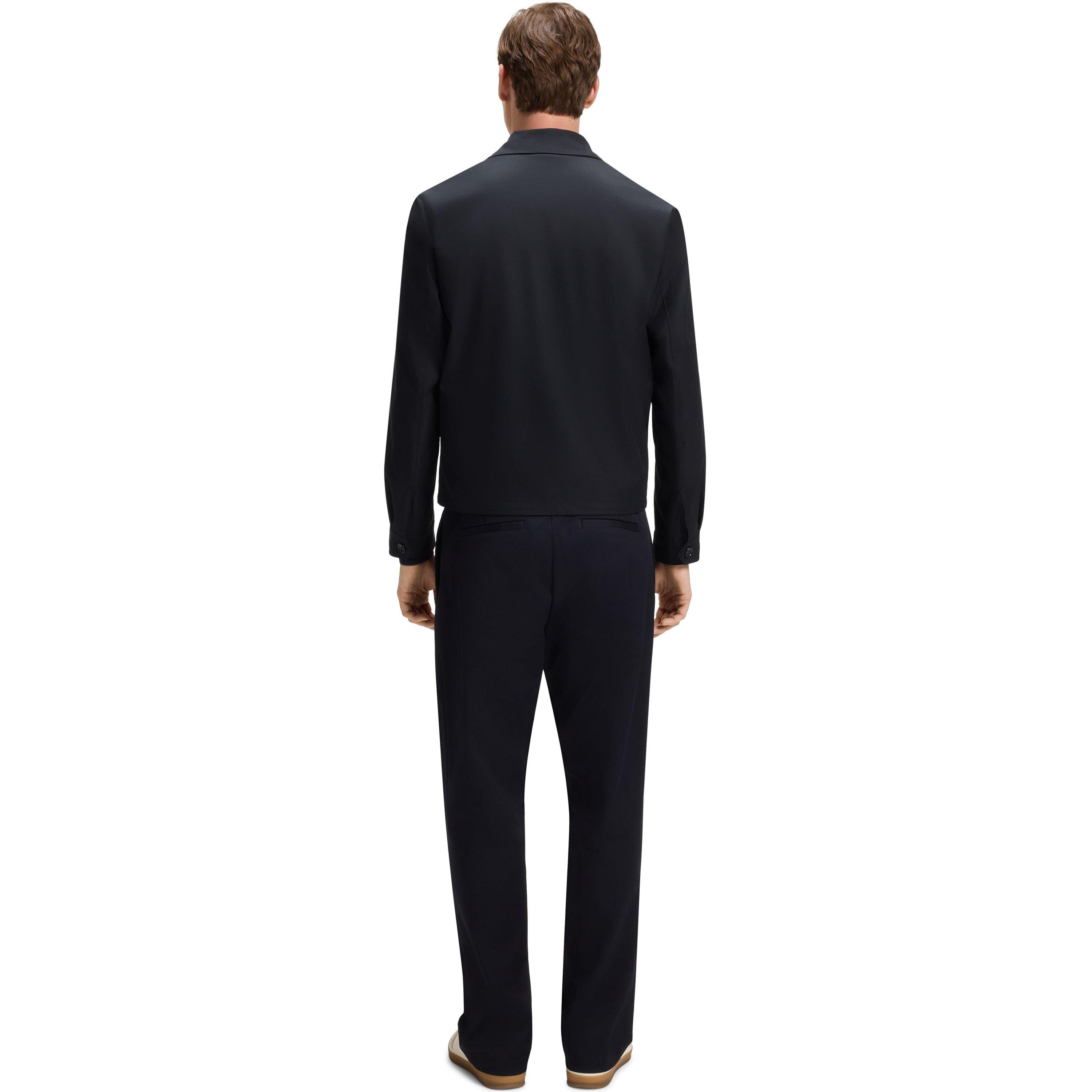 Dark Blue 408 - Boss - Men's Beckham Black Cotton Long Sleeve Overshirt - 3