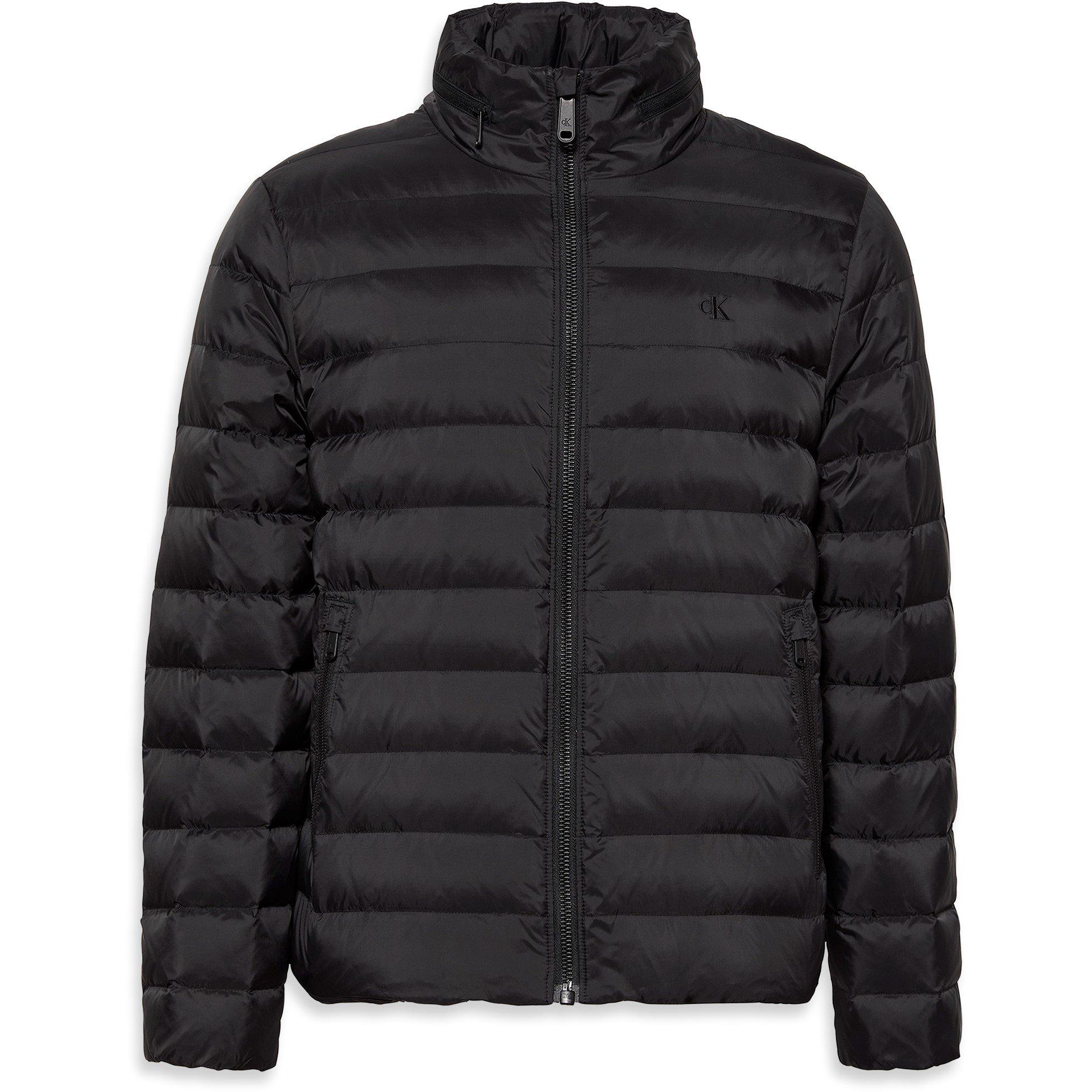 Black - Calvin Klein Jeans - Men's Full Zip Short Puffer Jacket - 1