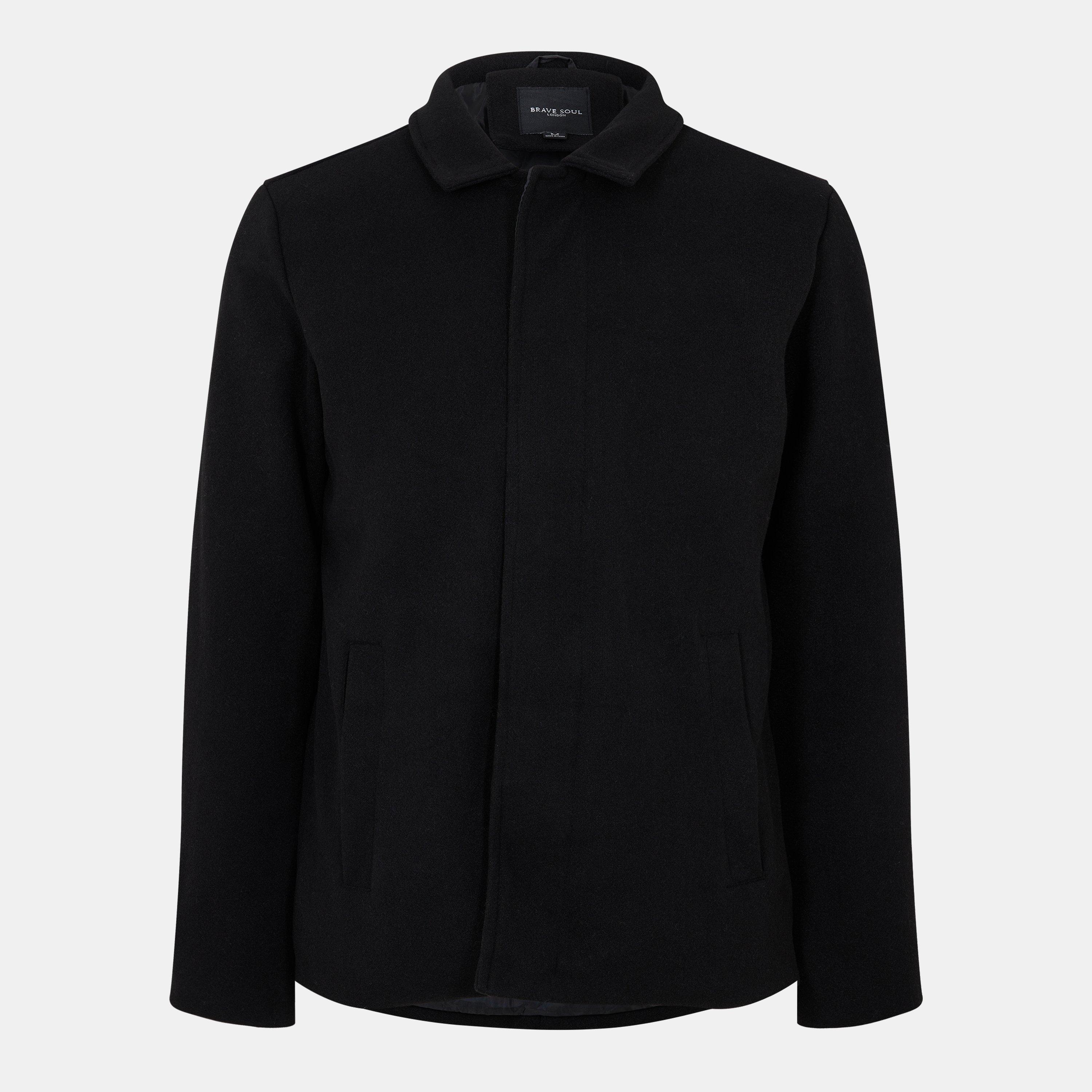 Nero - Brave Soul - Mens Funnel Neck Overcoat - 1