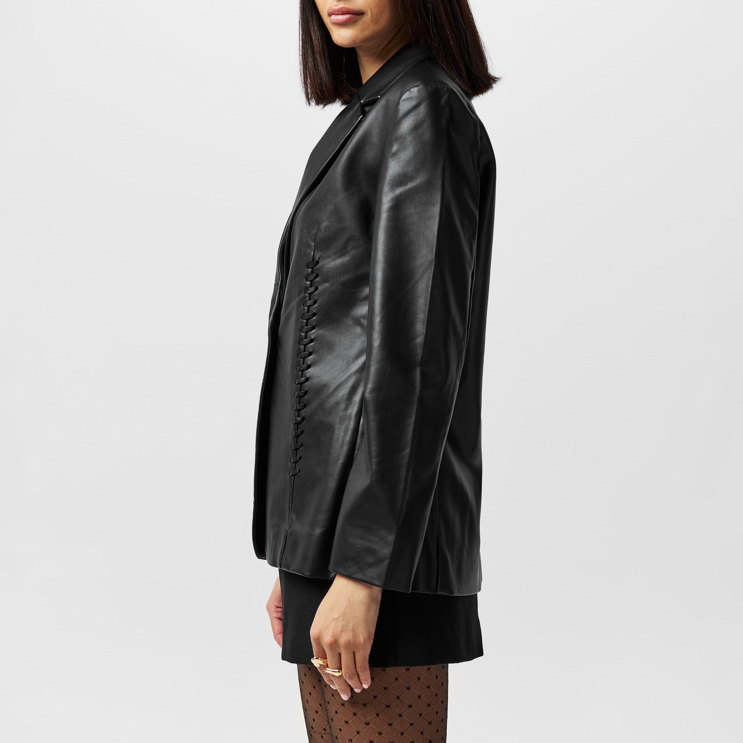 01-Blackout - French Connection - Women's Crolenda Lace-Up Blazer - 2