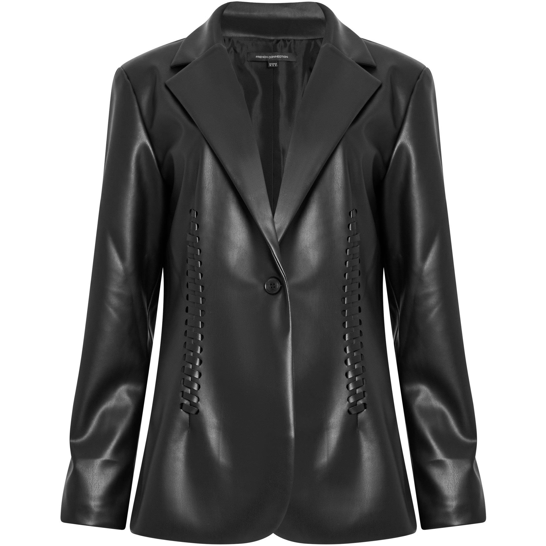 01-Blackout - French Connection - Women's Crolenda Lace-Up Blazer - 5