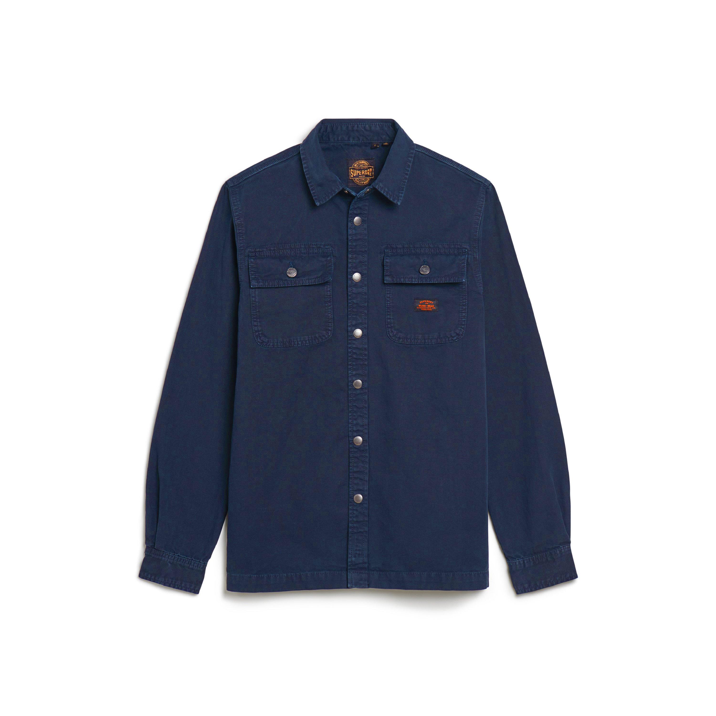 Navy - Superdry - Men's Canvas Overshirts - 1