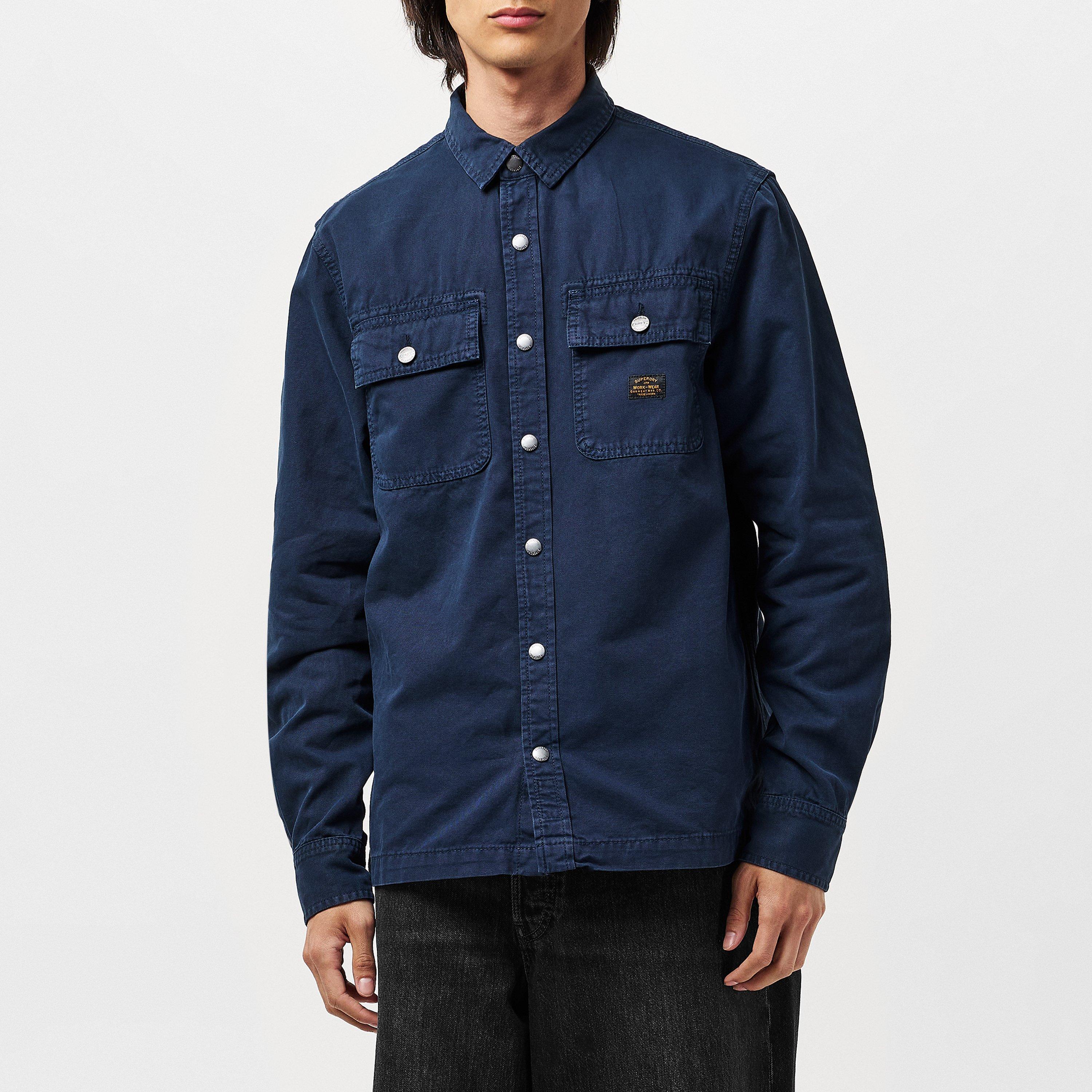 Blu navy - Superdry - Men's Canvas Overshirt - 3