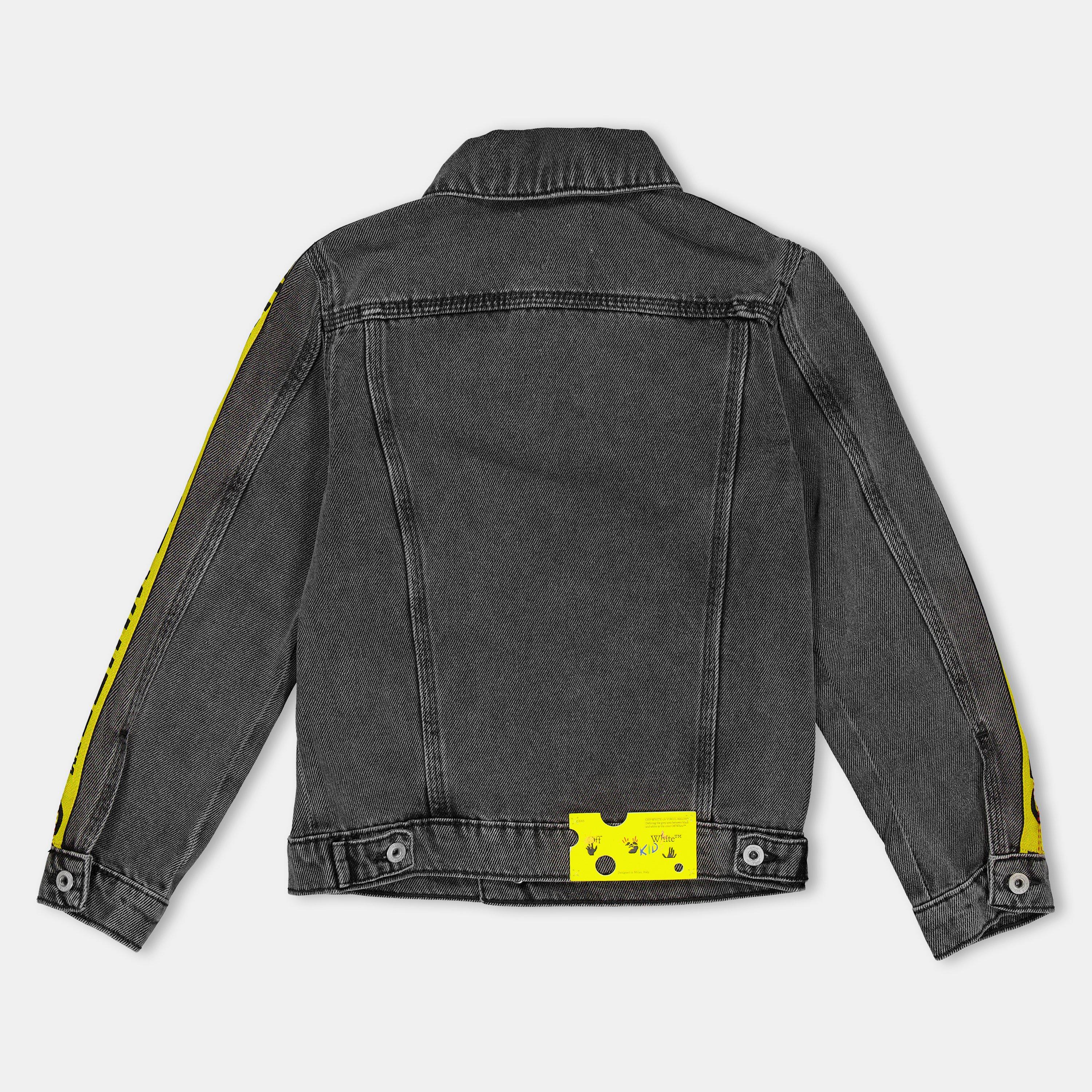 Gris/Amarillo - Off White - Kids' Off-White Classic Blue Wash Denim Jacket - 2