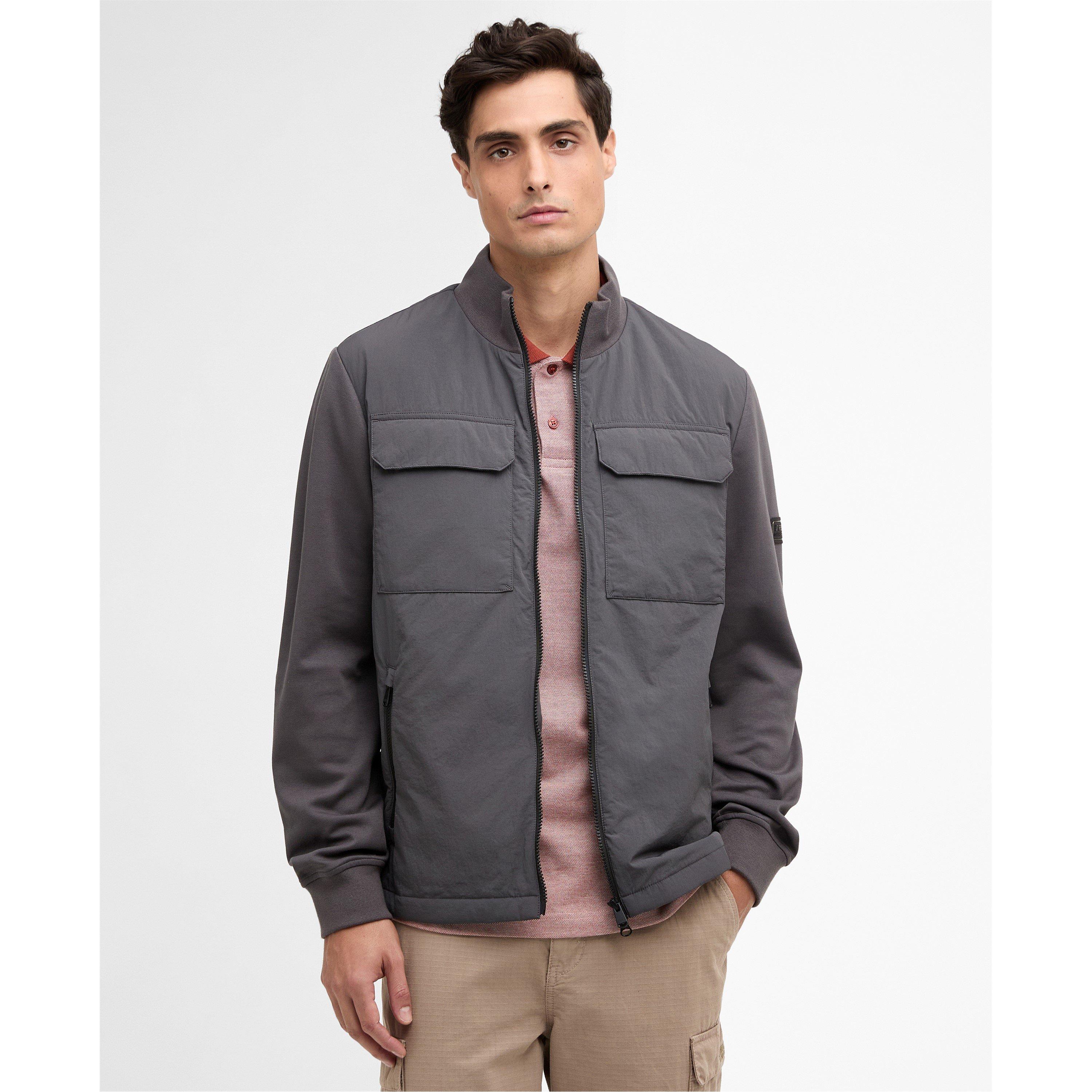 Charcoal - Barbour International - Mens Ethan Quilted Sweatshirt - 2