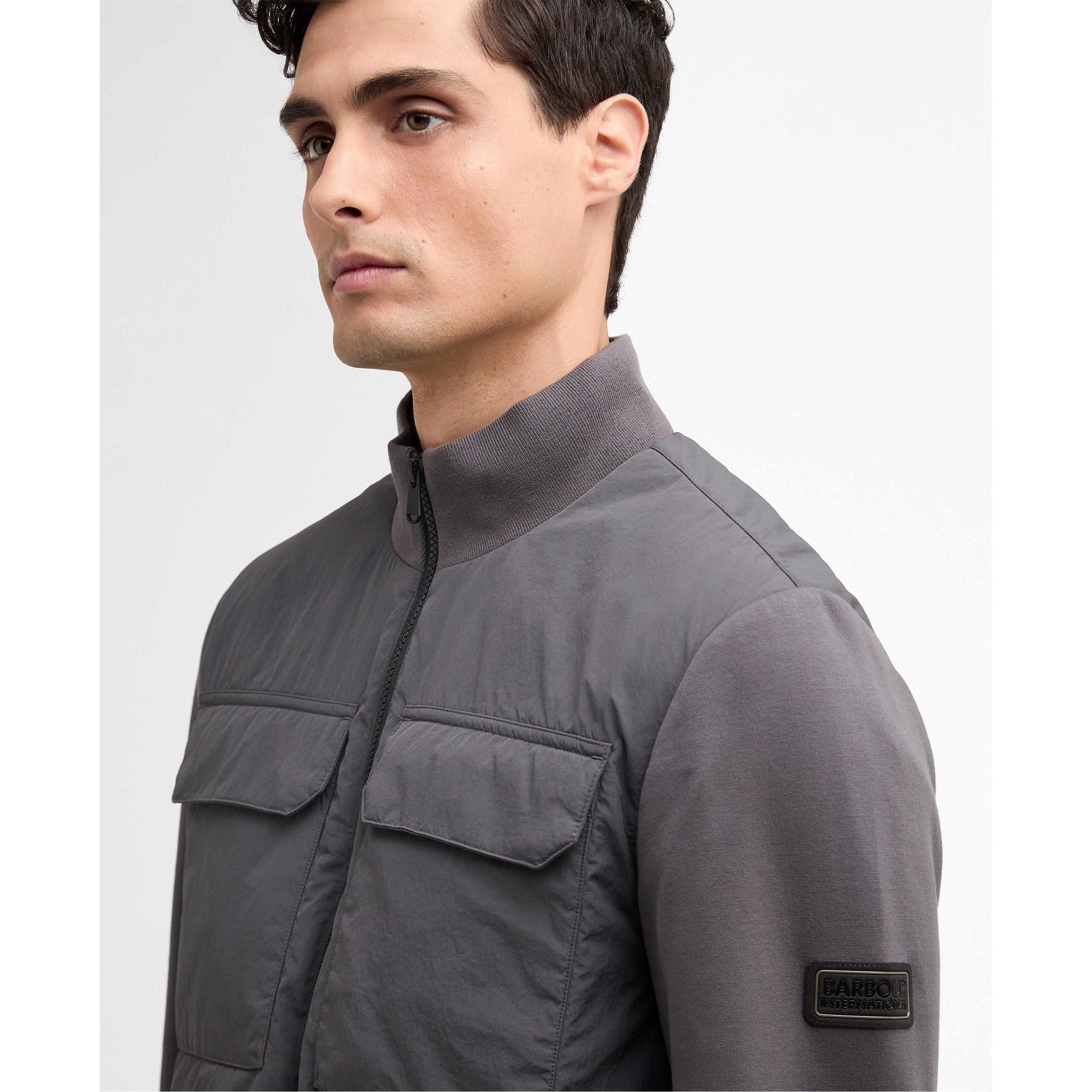 Charcoal - Barbour International - Mens Ethan Quilted Sweatshirt - 4