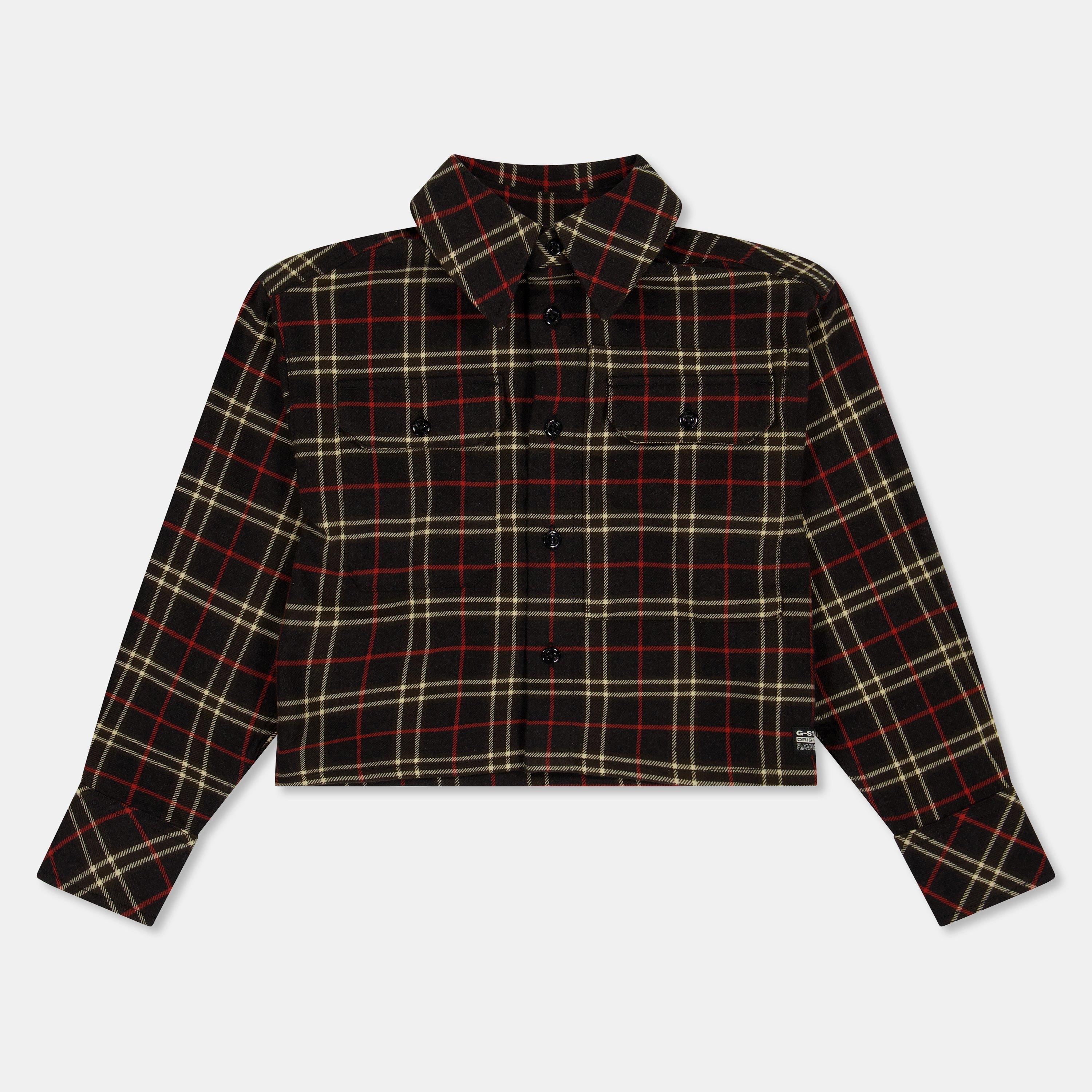 G Star Girls Kids' Cropped Workwear Overshirt - Duncan Check - 8Y