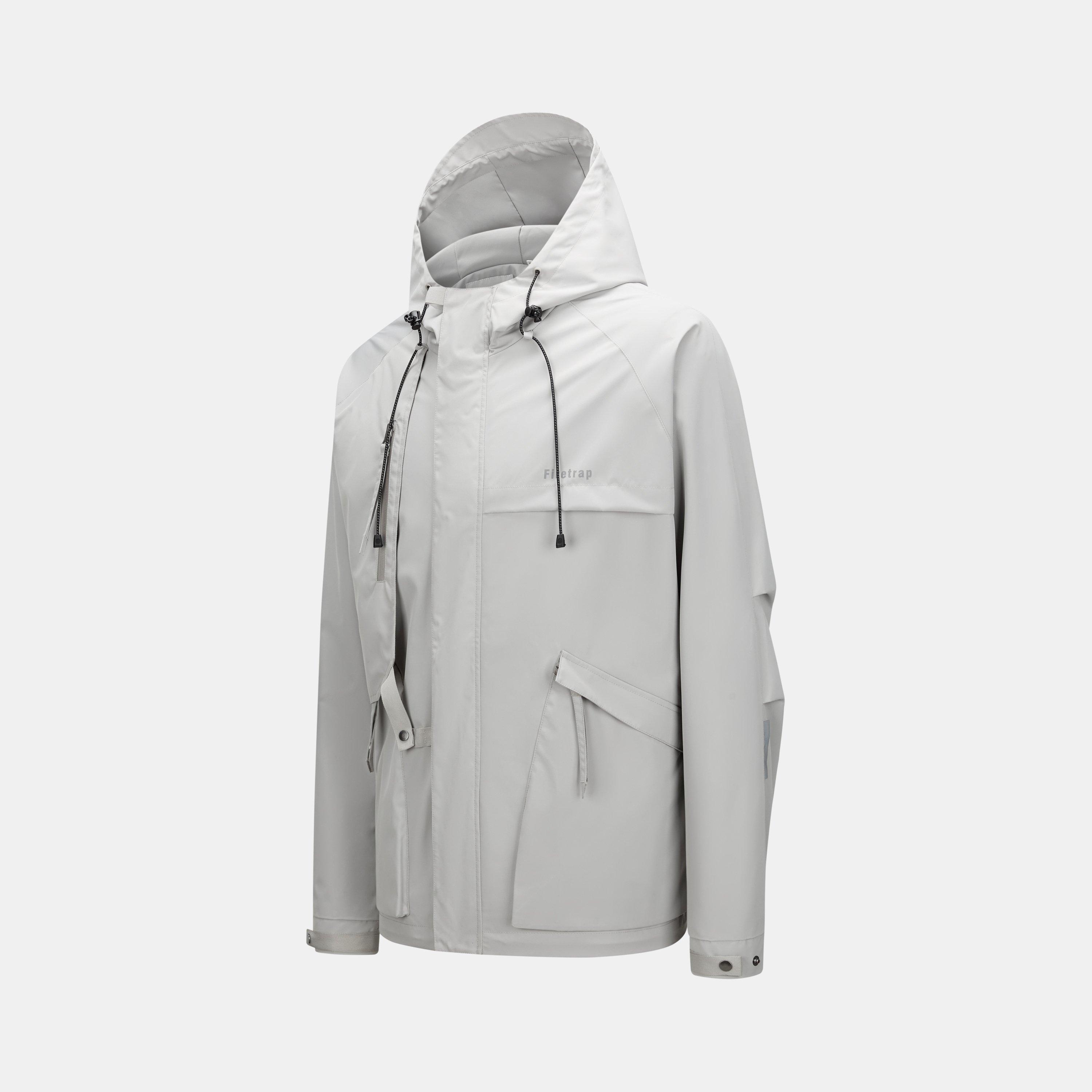 Ash - Firetrap - Men's Windproof Full Zip Hooded Rain Anorak - 3