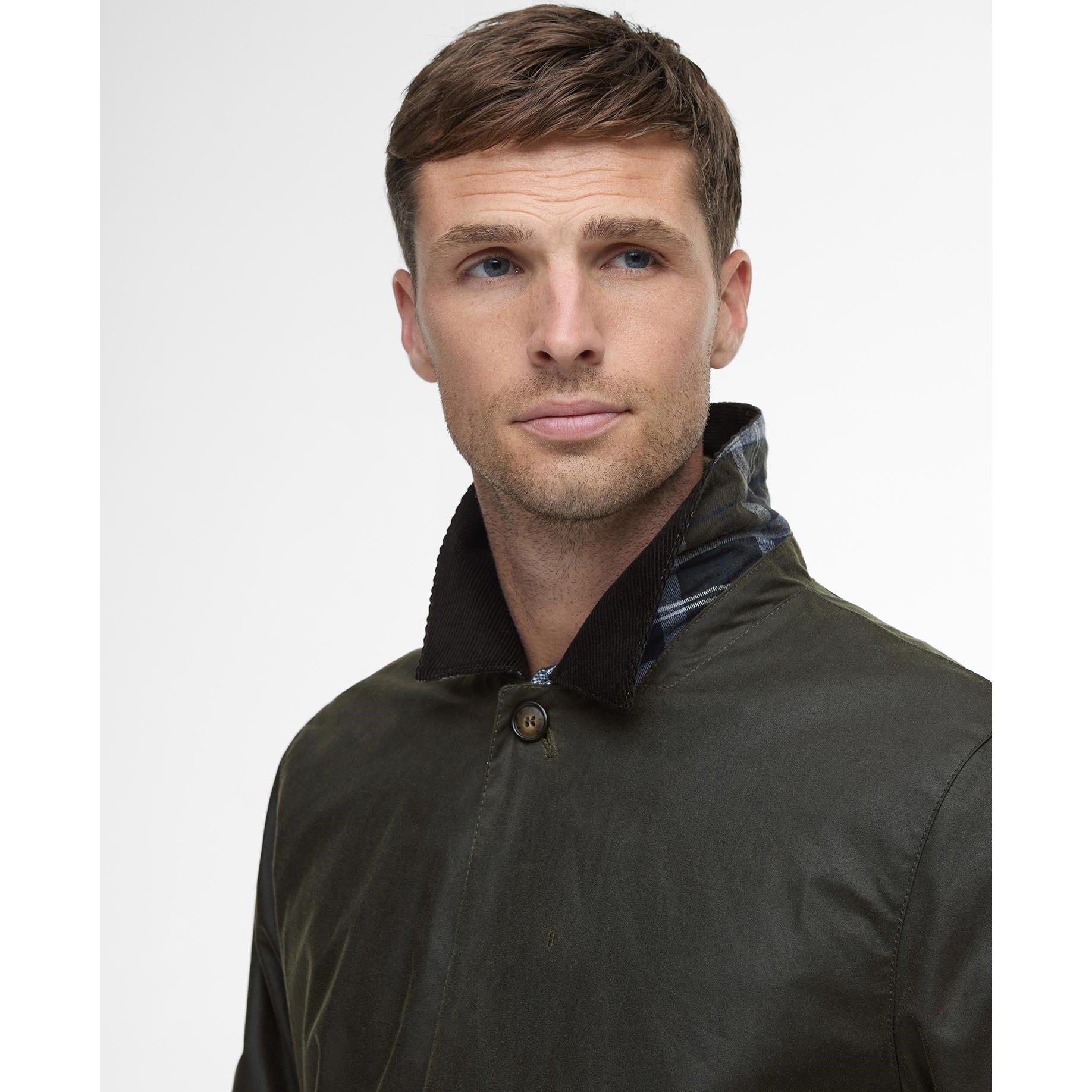 Barbour Mens Lorden Waxed Mac | Flannels