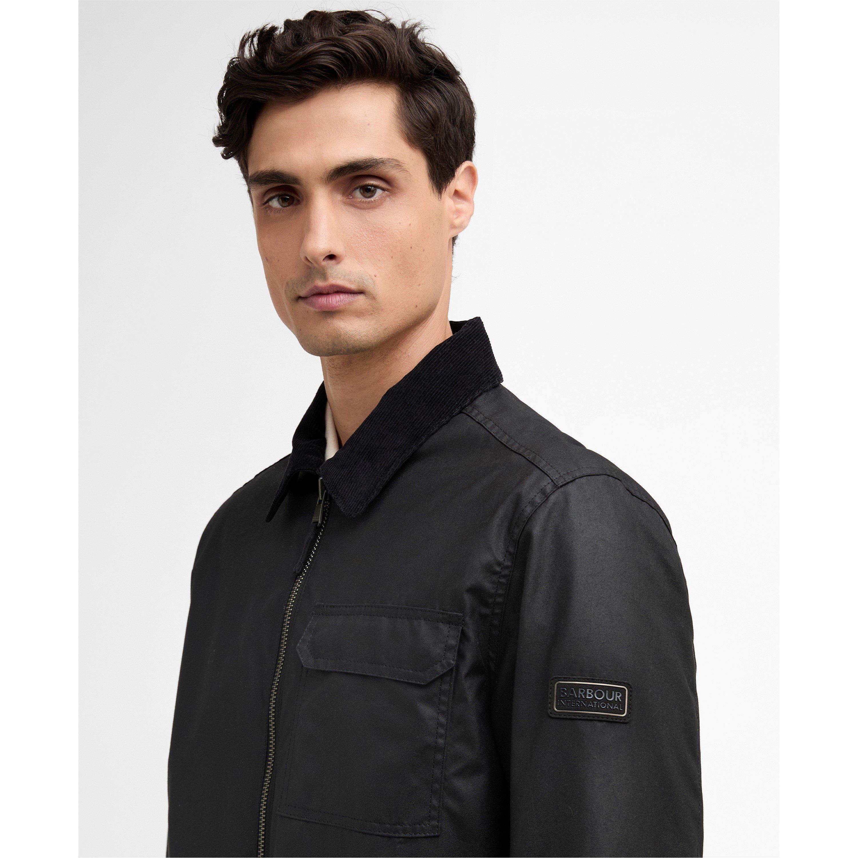 Black BK71 - Barbour International - Mens Maze Waxed Jacket - 4