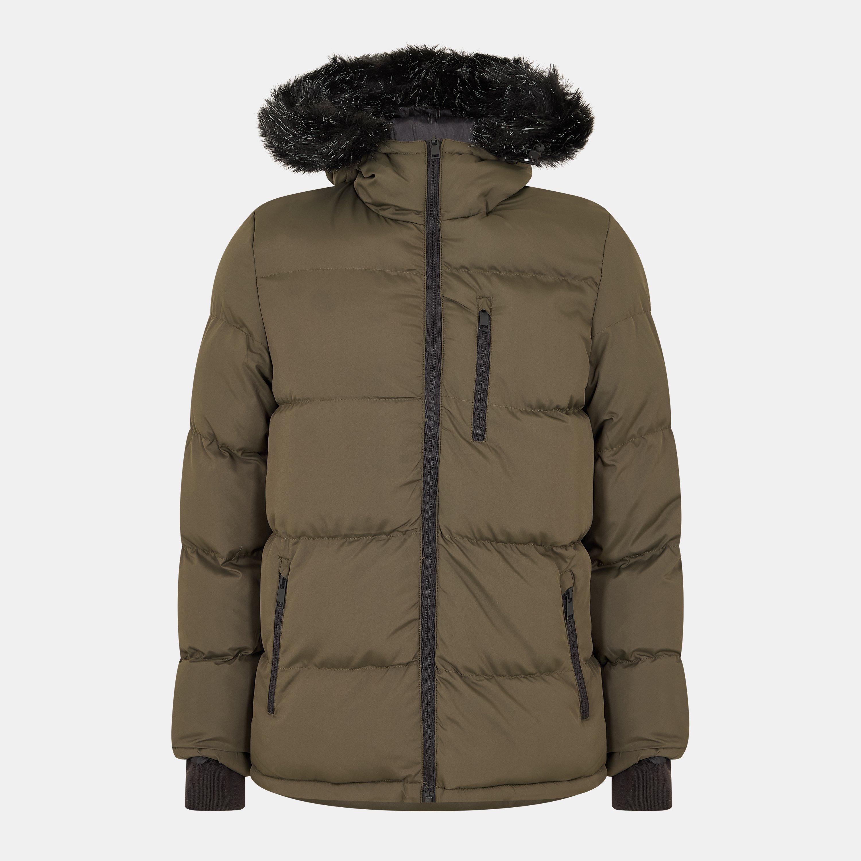 Brave Soul Jacket with Fur Trim Hood Puffer Jackets