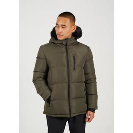 Brave Soul Padded Jacket with Fur Trim Hood