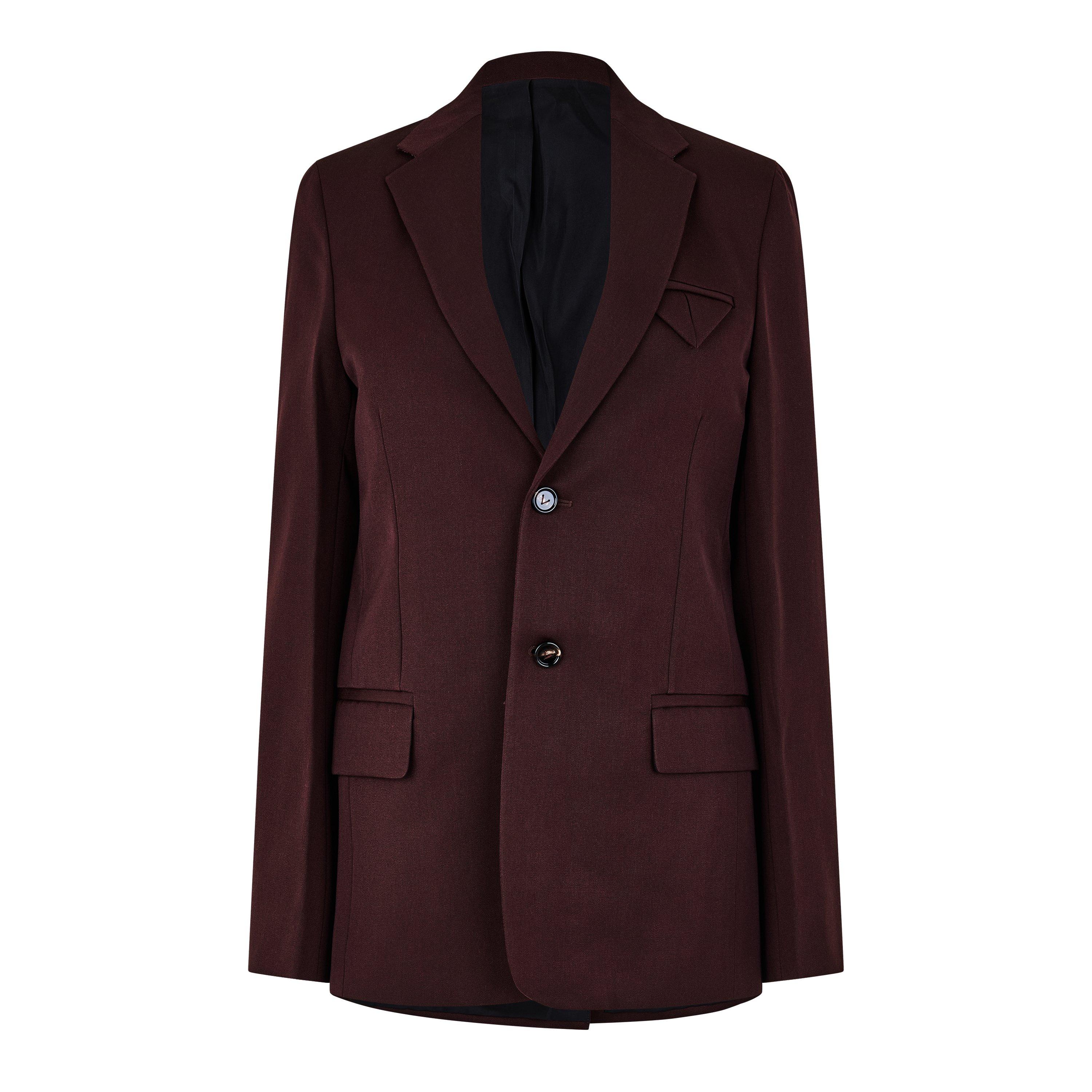 Burgundy - Bottega Veneta - Women's Structured Tailored Blazer - 1