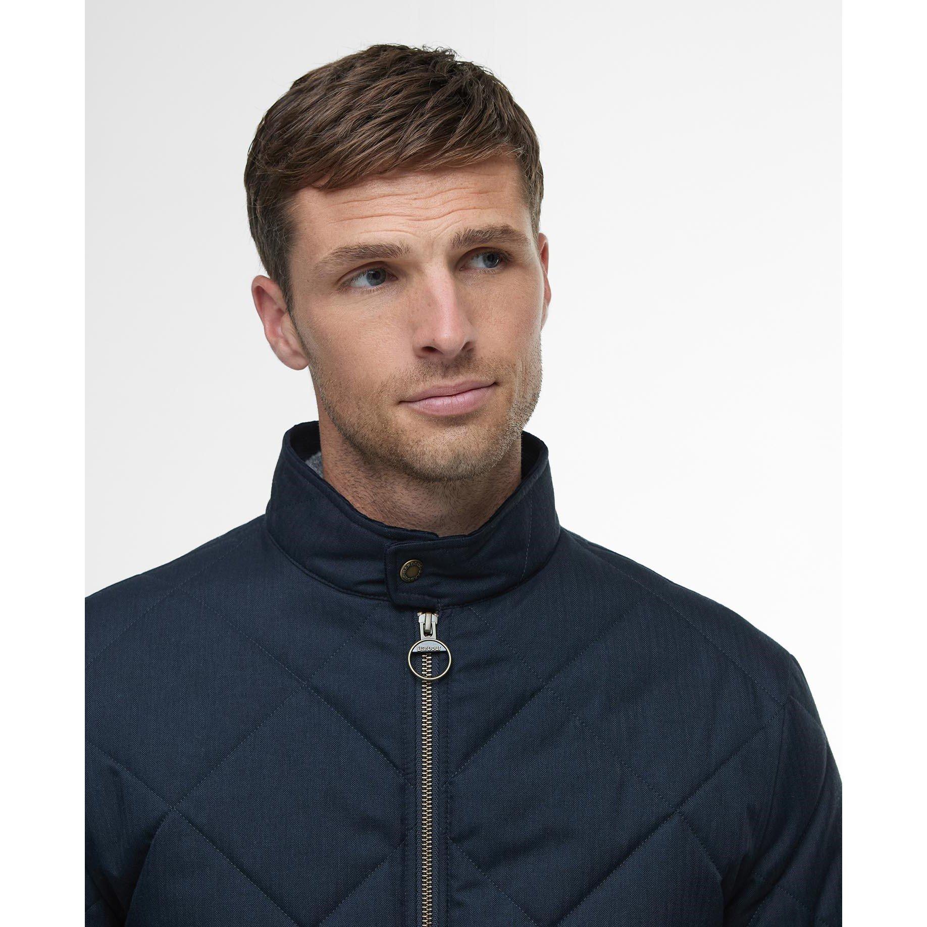 Navy NY91 - Barbour - Mens City Harrington Quilted Jacket - 4